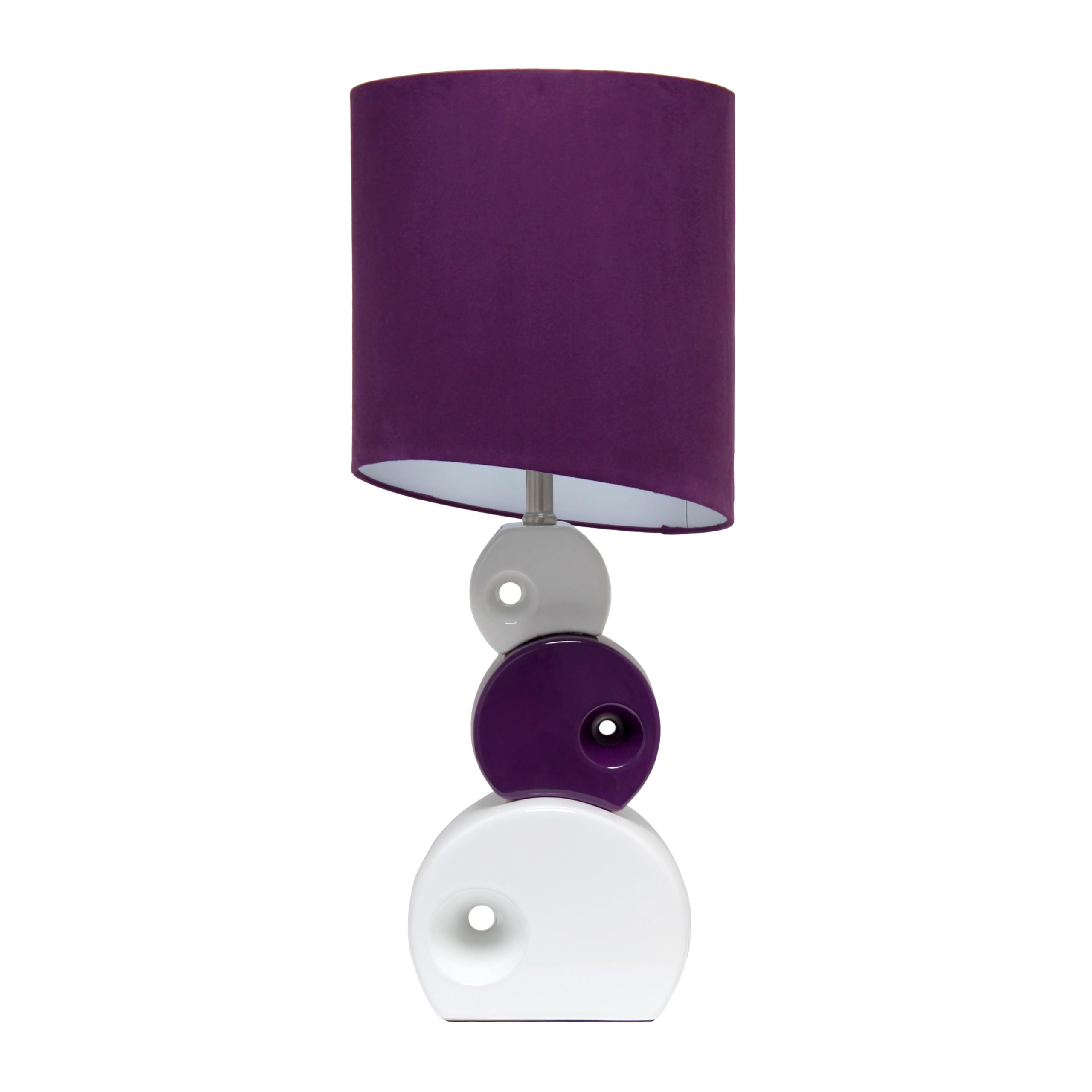 Elegant Designs LT1148-PRP Artsy Circle Table Lamp for Living Room, Bedroom, Study, Office Entryway, Reading Nook, Purple and White