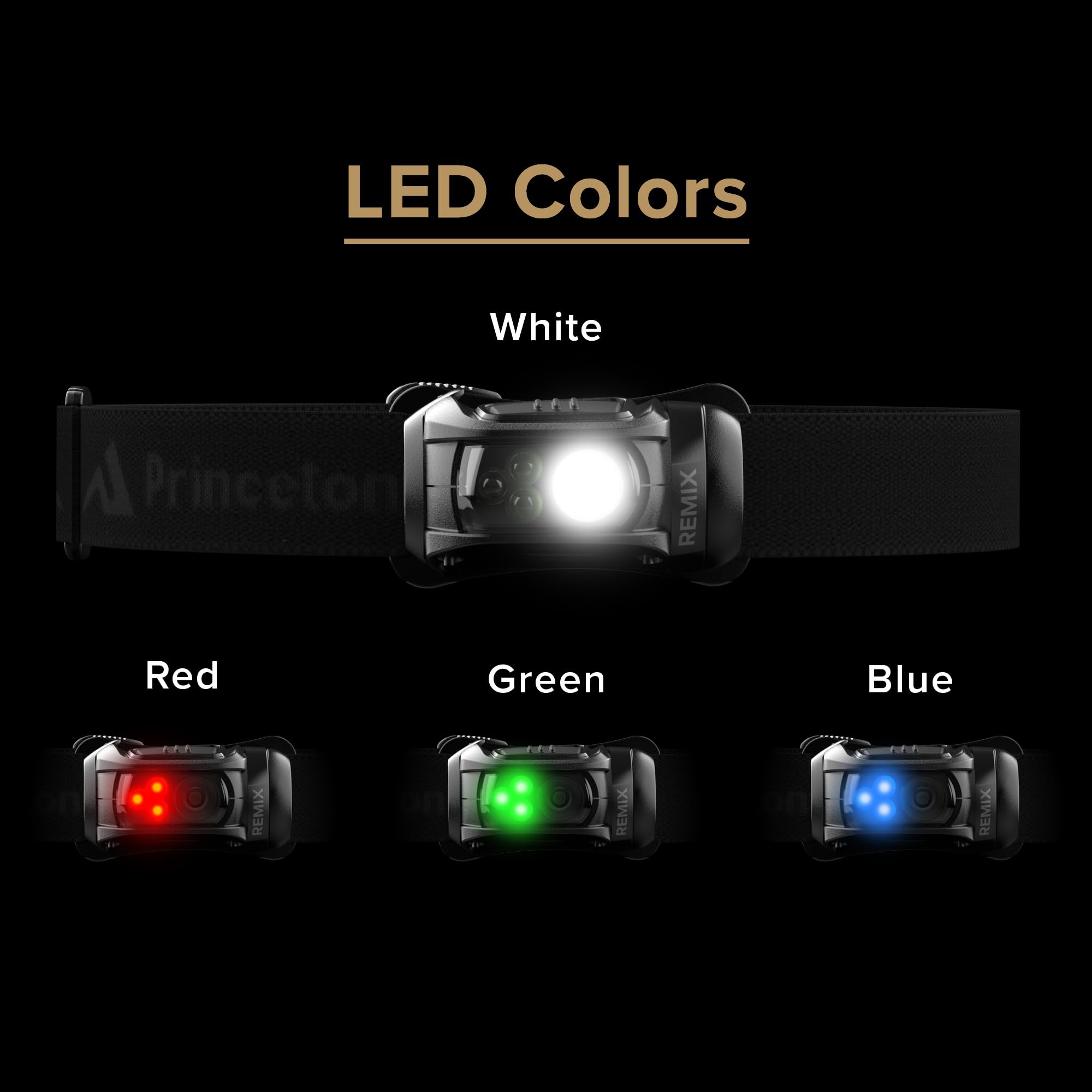 Princeton Tec Remix Led Headlamp (Black, 450 Lumens White And Rgb)