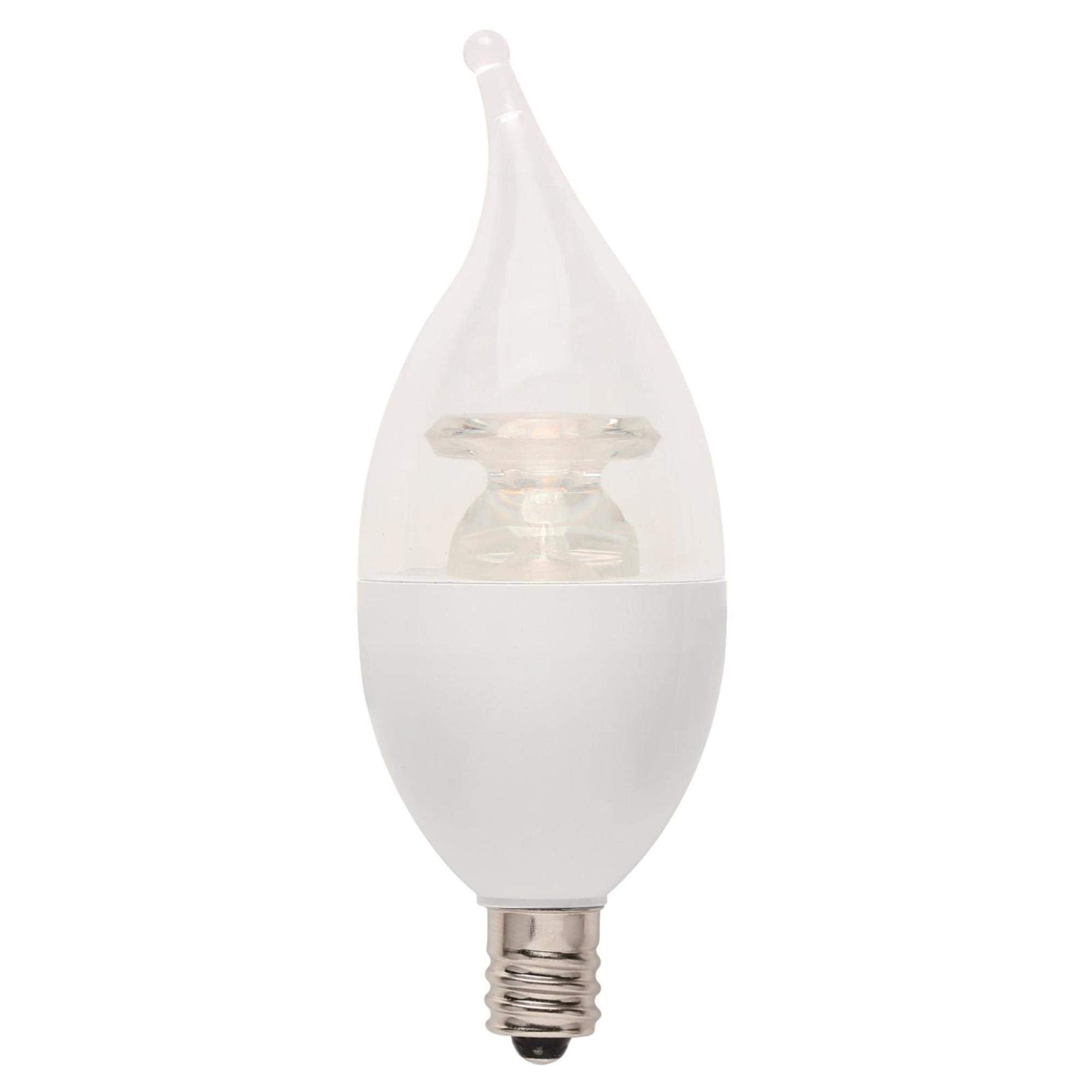 Westinghouse 4512400 4 Watt (40-Watt Equivalent) C11 Soft White LED Light Bulb, Candelabra Base, 2 Pack