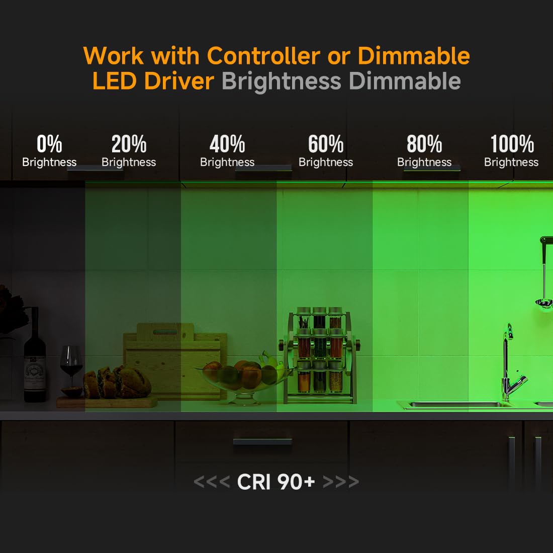 Btf-Lighting Fcob Cob Led Strip Green Color 480Leds/M 16.4Ft Dc12V Flexible High Density Uniform Light 8Mm Width Bright Dimmable