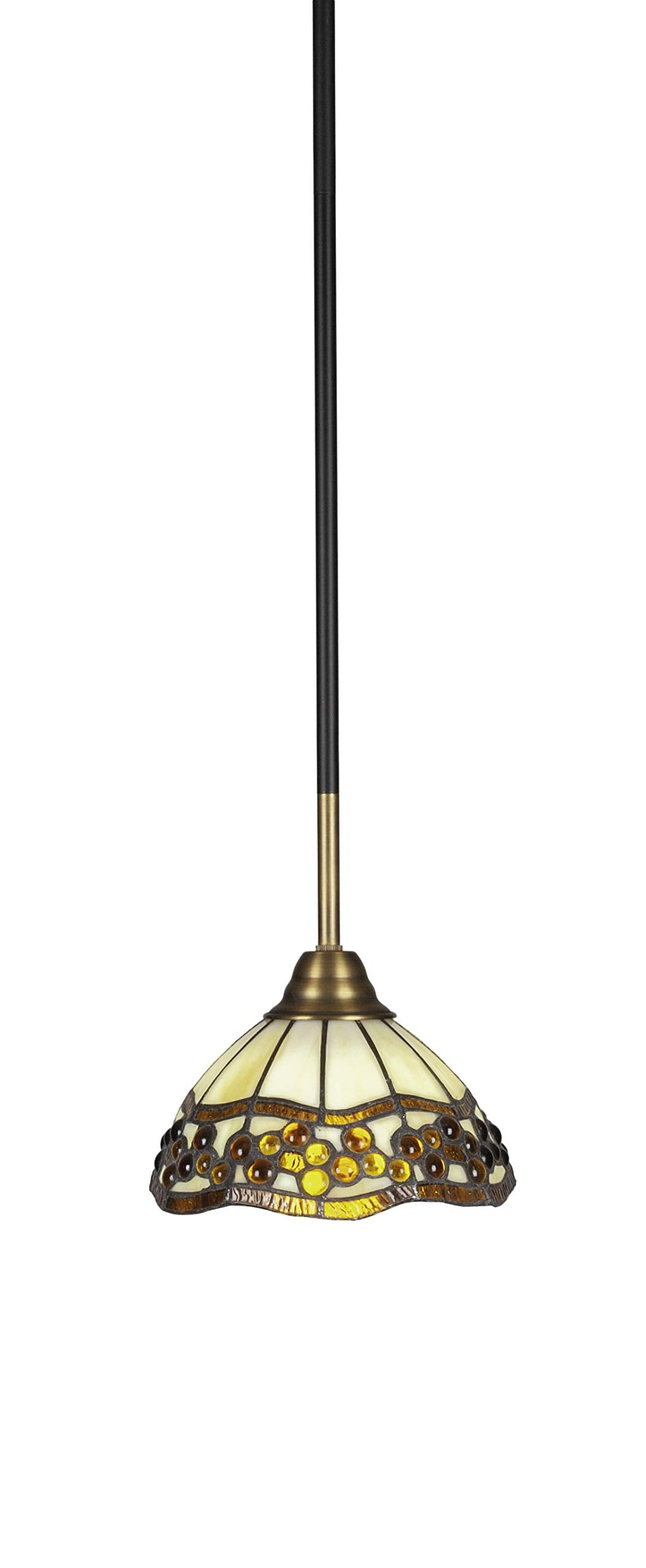 Toltec Lighting Paramount 1 Light Mini Pendant in Matte Black & Brass (3401-MBBR-9975)