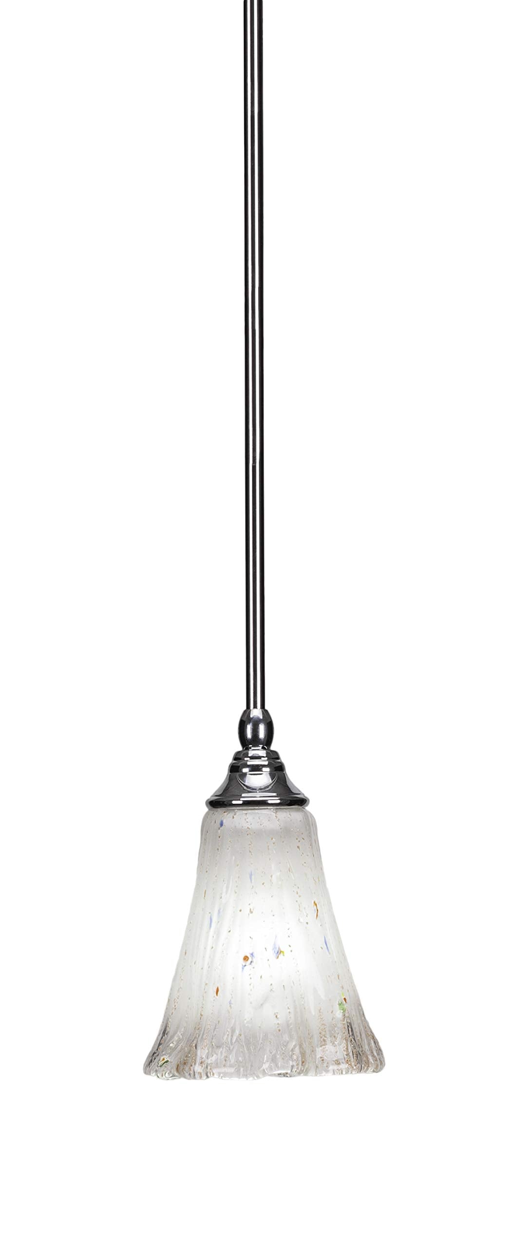 Toltec Lighting 23-Ch-721 Stem Mini Pendant With Hang Straight Swivel With 5.5&quot; Fluted Frosted Crystal Glass, Chrome Finish