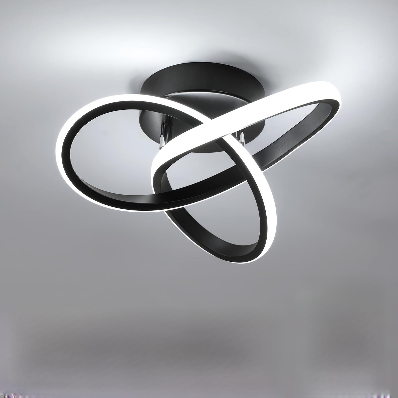 Daxgd Modern Led Ceiling Light 19W Spiral Design 3000K/4500K/6500K 3 Color Modes Swichable Ceiling Lighting Fixtures, Ceiling La