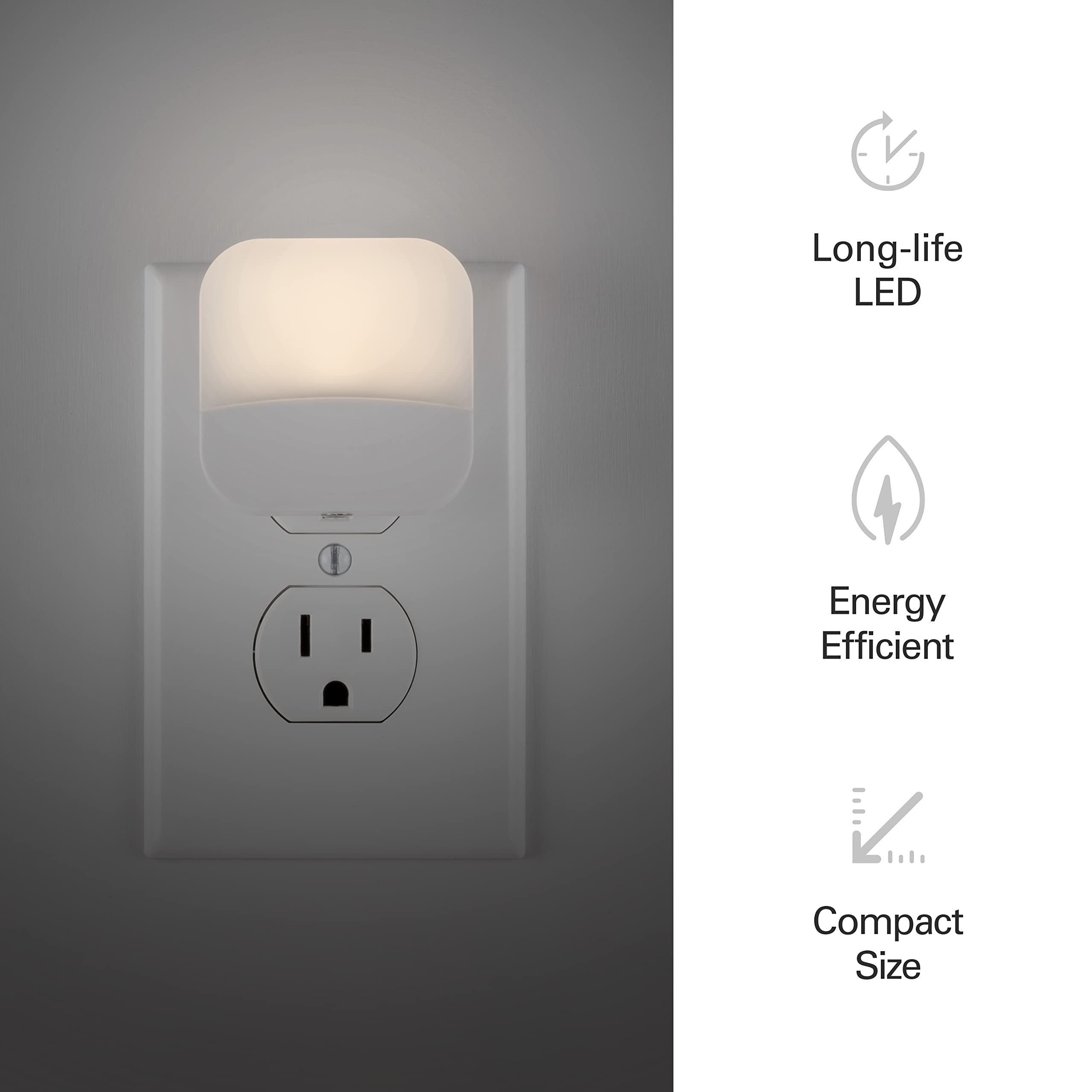 Lights By Night Led Night Light, Plug-In, Dusk To Dawn Sensor, Home Decor, Compact, Mood Lighting, Ambient Lighting, Ideal For K