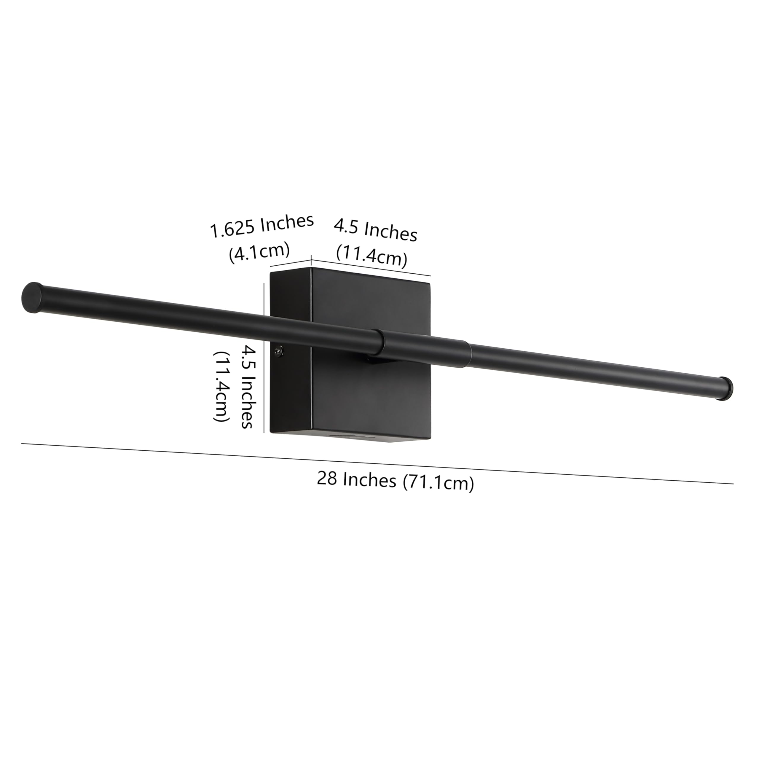 Jonathan Y Jyl7022C-Set2 Makena 28'' Modern Minimalist Dimmable Integrated Led Metal Wall Sconce, Black (Set Of 2) For Bedroom,