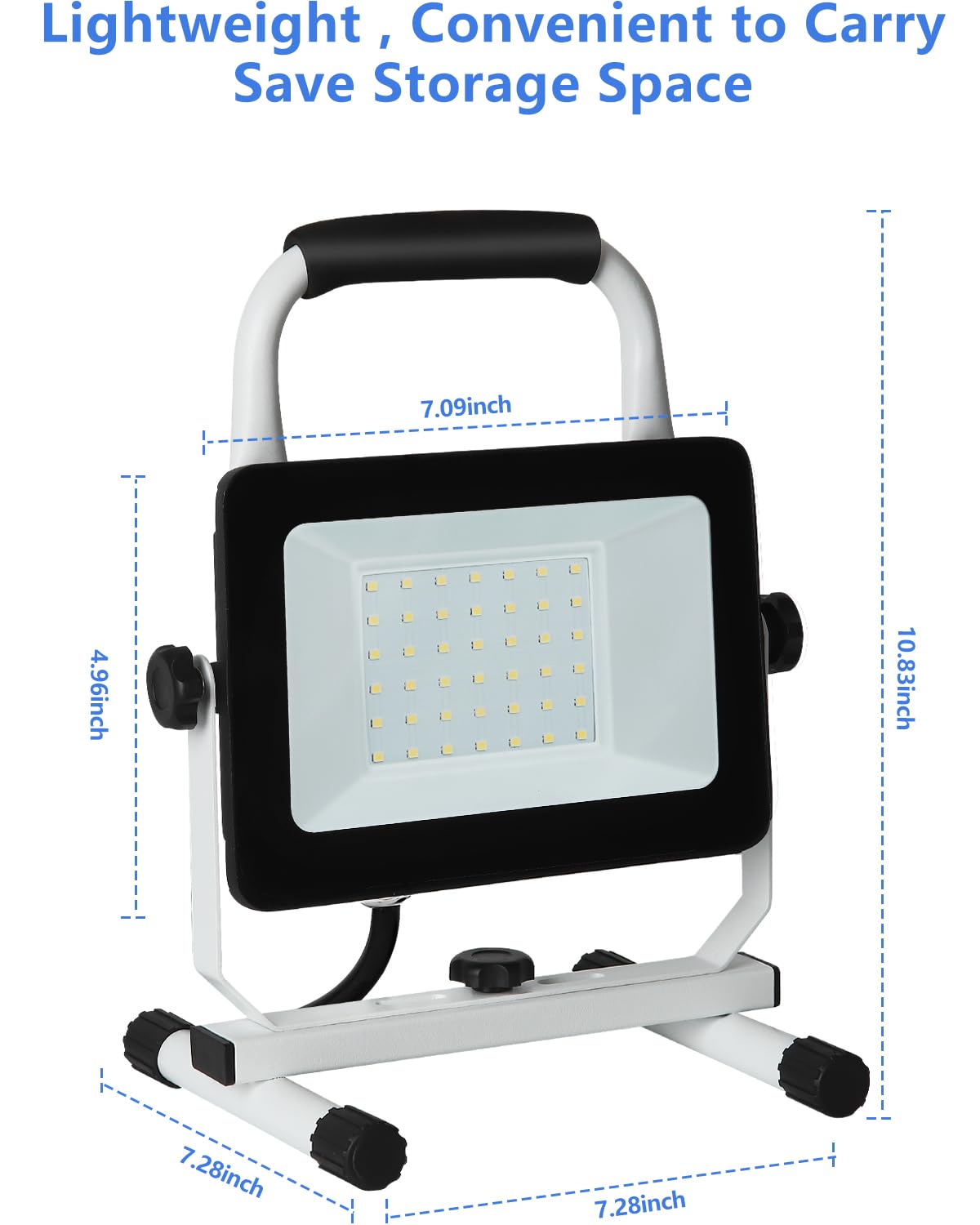 Ufond 4000 Lumen Led Work Light With Stand,40W Waterproof Portable Flood Lights, Worklight Brightness Angle Adjustable, With Swi