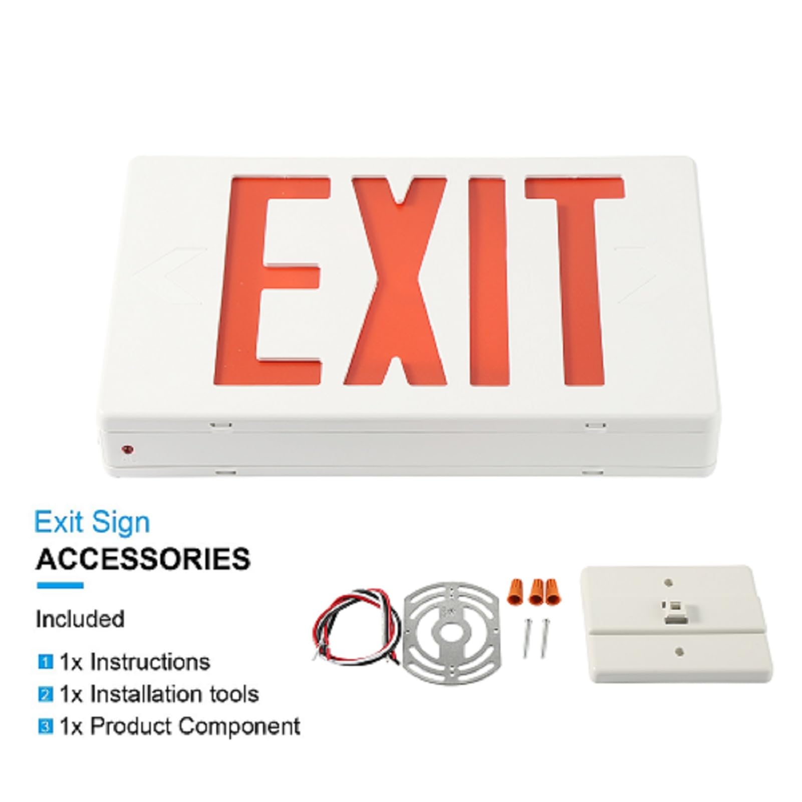 Exitlux 4 Pack Ul Listed Red Led Exit Sign - Double Face 120-277Vac Fire Exit Signs With Emergency Lights & Battery Backup