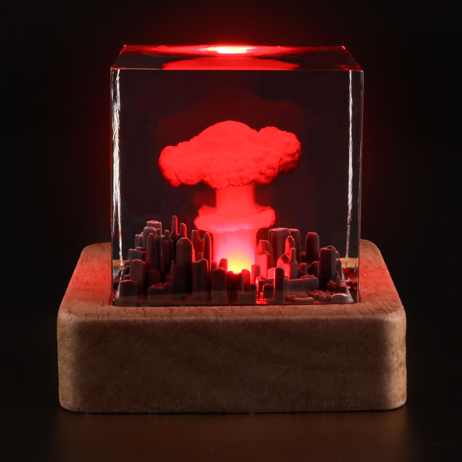 DAVID ROCCO Mushroom Cloud Nuclear Blast Lamp Ornament, Atomic Bomb Model Atmospheric Lamp, Epoxy Resin Night Light, Children's 