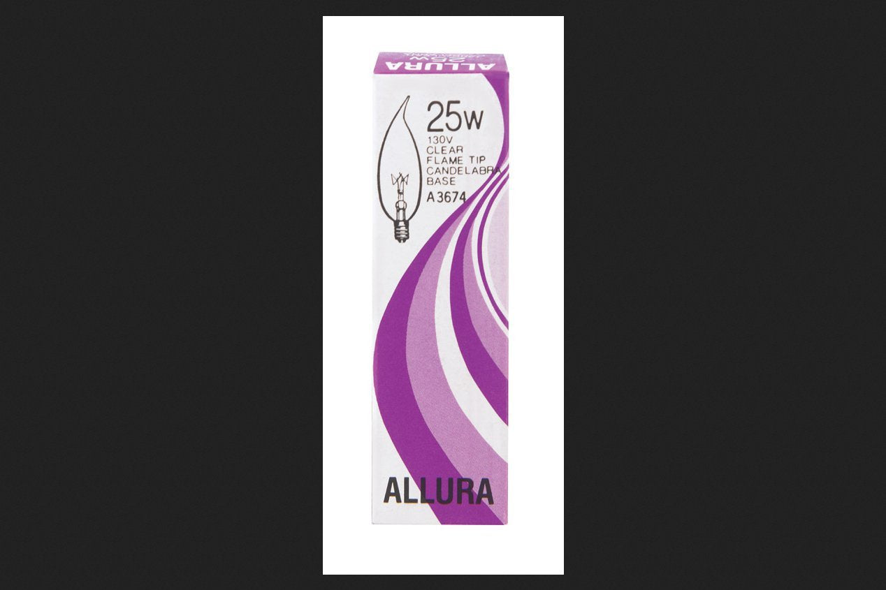 Satco Allura 25 watts CA9 Chandelier Incandescent Bulb E12 (Candelabra) Soft White 1 pk