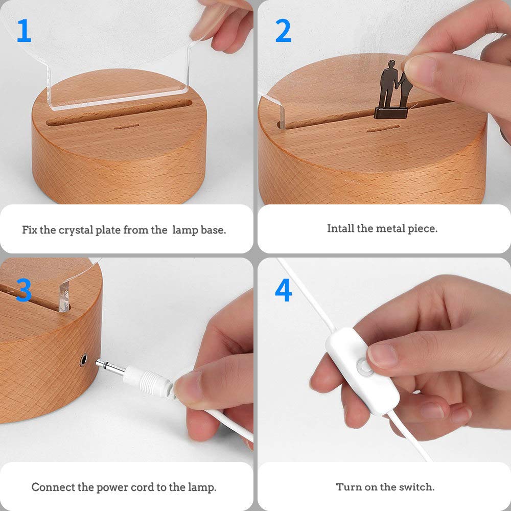 Mamre Moon Night Light Anniversary Wedding Valentines Day Housewarming Gift Ideas Home D  Cor, Under The Supermoon Of Love