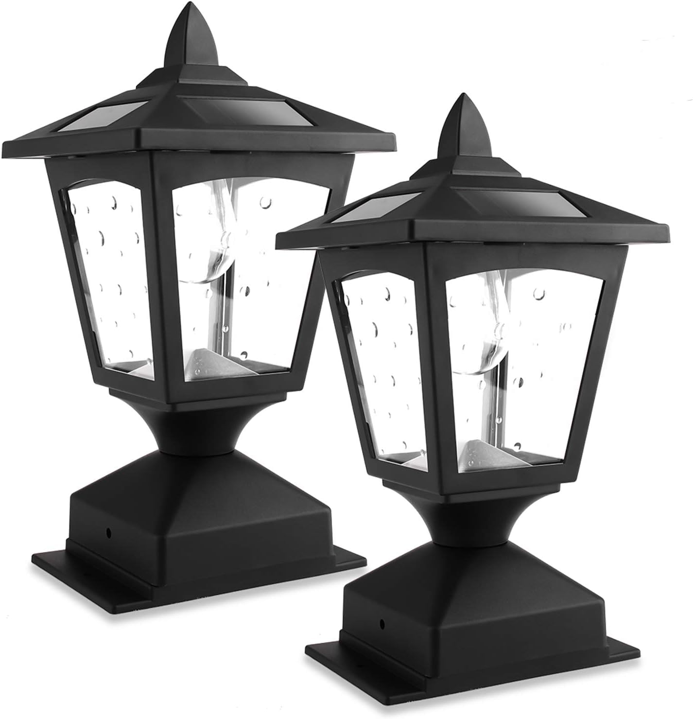 Chason Solar Post Lights Outdoor,Post Lantern with Mount Base,Waterproof Post Cap Light for Fence Deck, Garden,Landscape, 44 o