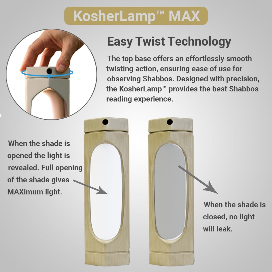 KOSHER INNOVATIONS™ KosherLamp™ Max - Ivory Color, Model: Kosher Lamp Max
