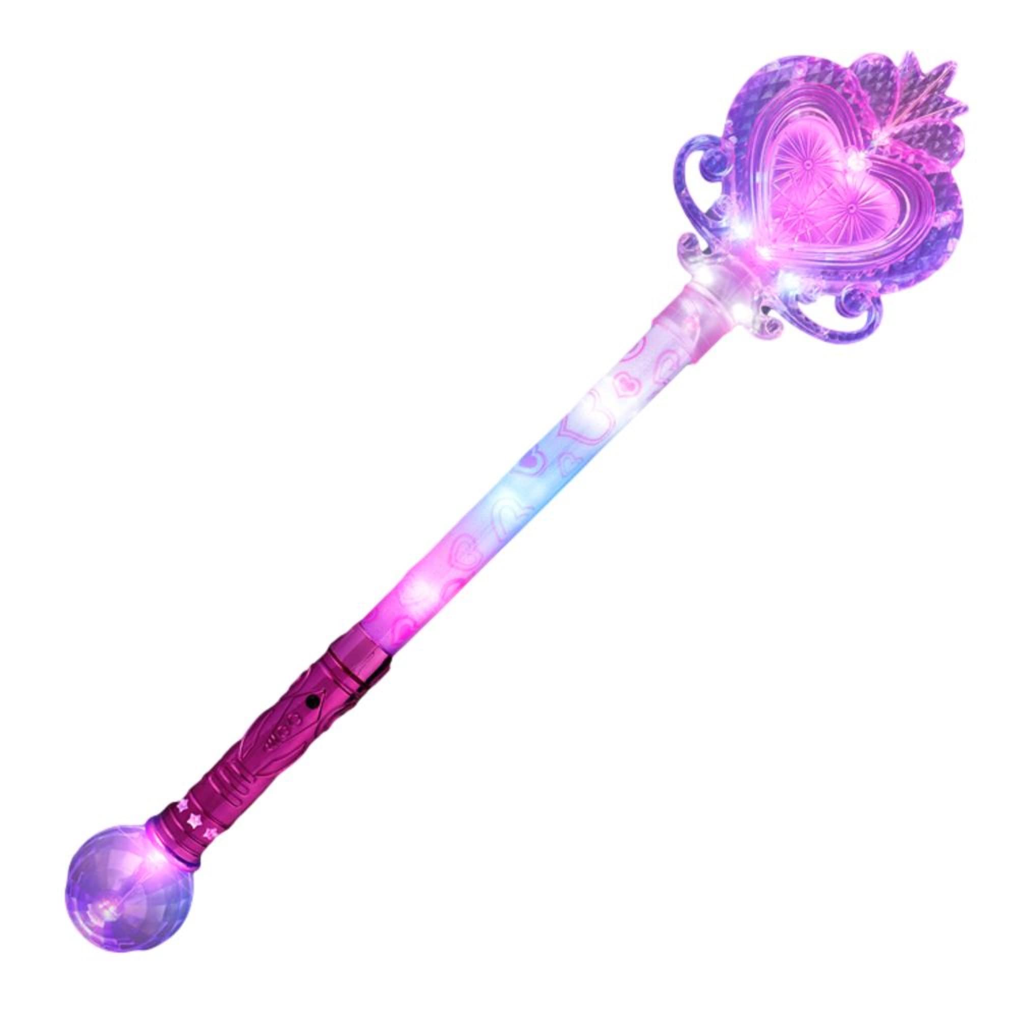 Blinkee Light Up Heart Prism Scepter Wand - Colorful LED Glow Toy for Parties and Events