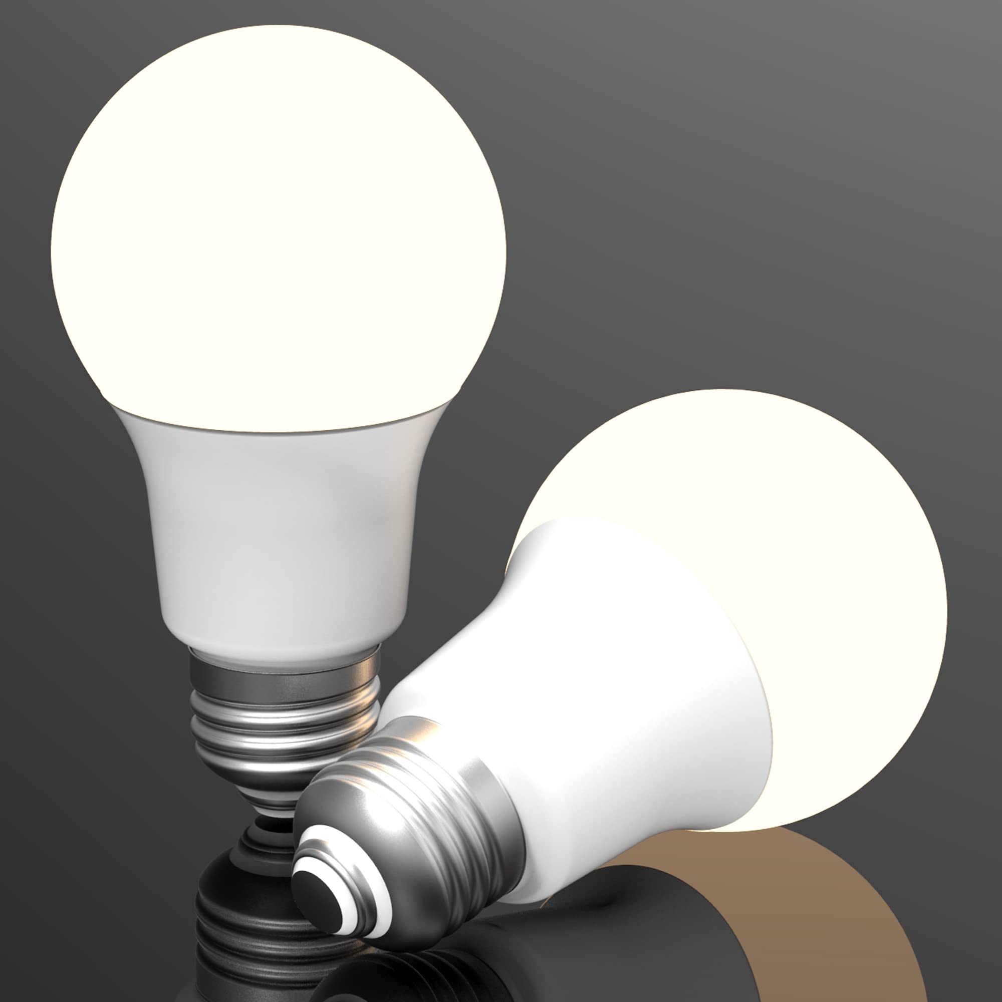 AmeriLuck 3-Way LED Light Bulb A19, Multi Wattage 40-60-100W Equivalent, Low-Medium-High Setting, Omni-Directional, 2 Pack, Natu