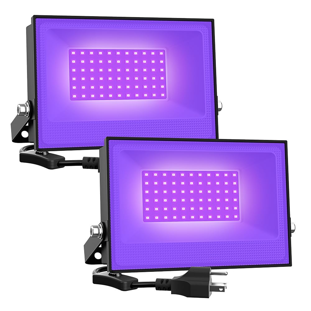 Onforu 30W LED Black Lights, IP66 Waterproof, 2 Pack, Graphene, Black, Model D30UV