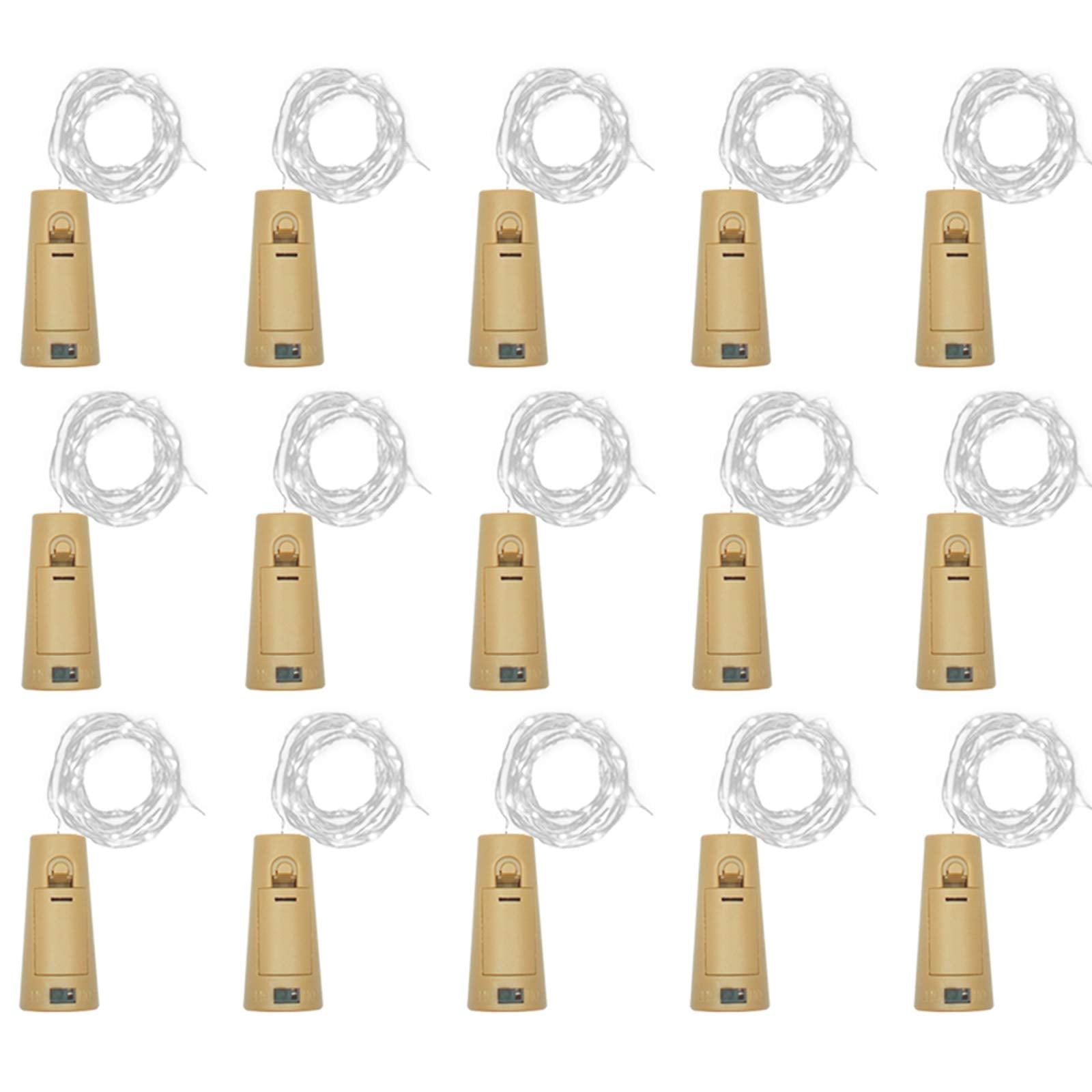 Wine Bottle Lights With Cork, Lovenite Battery Operated 20 Led Cork Shape Silver Wire Colorful Fairy Mini String Lights(No Bottles) For Diy, Party, Decor, Christmas, Halloween,Wedding (15, Cool White)