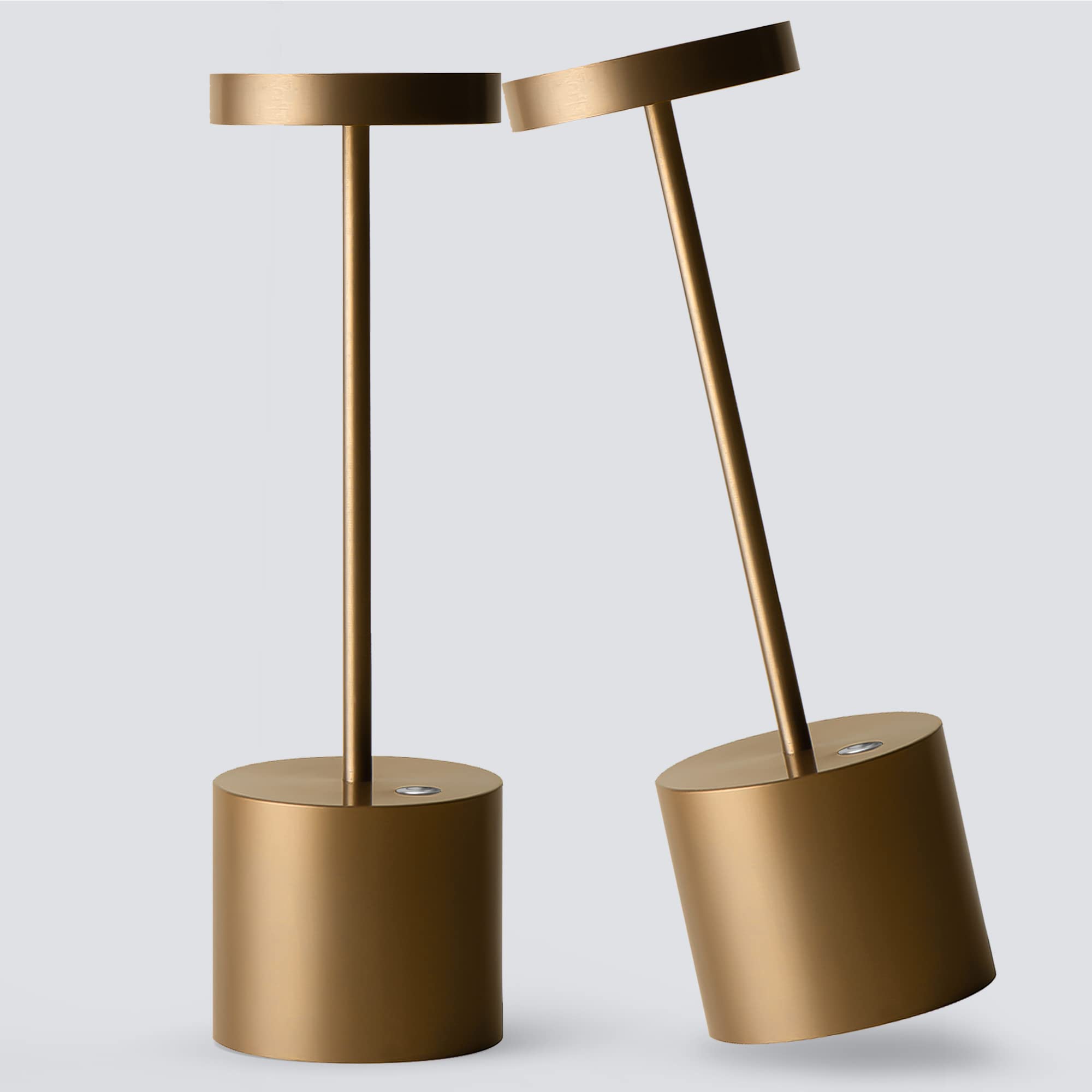 Yiben 2Pack Cordless Led Table Lamp, Rechargeable 5000Mah, 3 Brightness Levels, Titanium