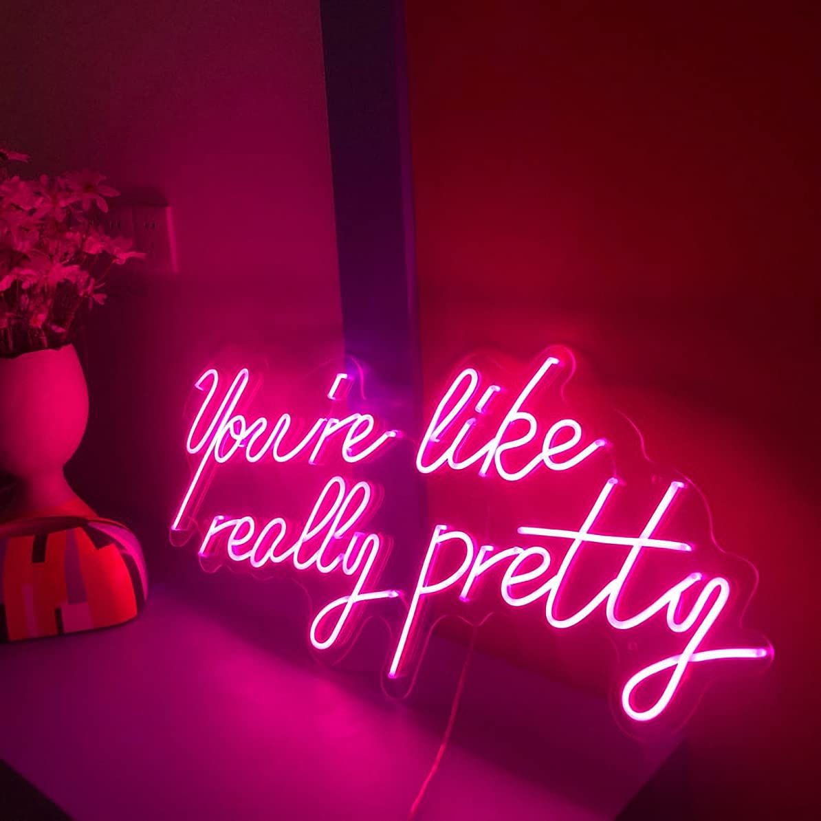 Ulalaza LED Neon Sign Night Light for Wall Décor, 17.7x13.7 inches, Model NE0006, Blue, USB Powered for Party and Home Decoration