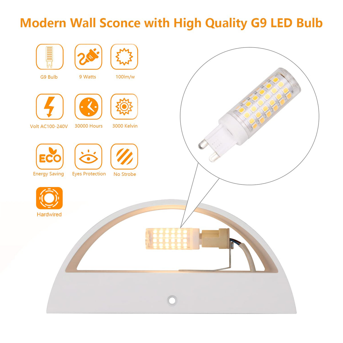 Aipsun Aluminum LED Wall Sconce, Warm White 3000K, Hardwired Up/Down ...