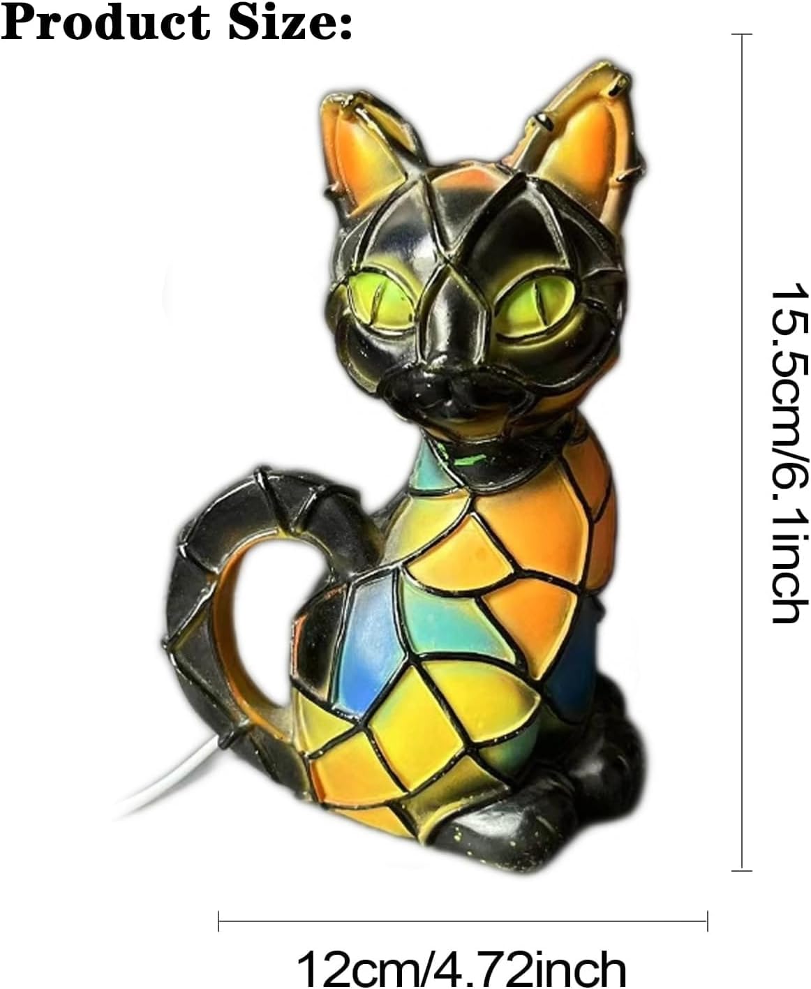 Hopanrel 2025 New Series Art Desk Lamp  Lamps For Night Stands  Stained Resin Cat Tabletop Light  Cute Pet Cats Themed Led Table Lamps  Creative Animals Table Lamp  Fun Gift For Cat Lovers (A)