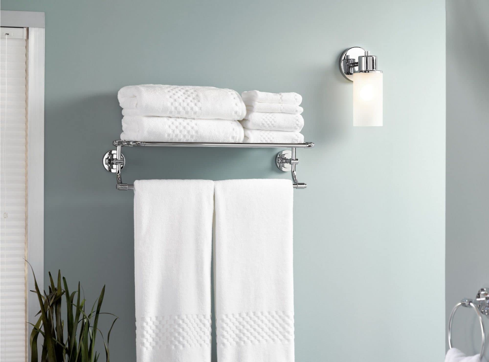 Moen DN0761BN Iso 1-Light Dual-Mount Bath Bathroom Vanity Fixture with Frosted Glass, Brushed Nickel