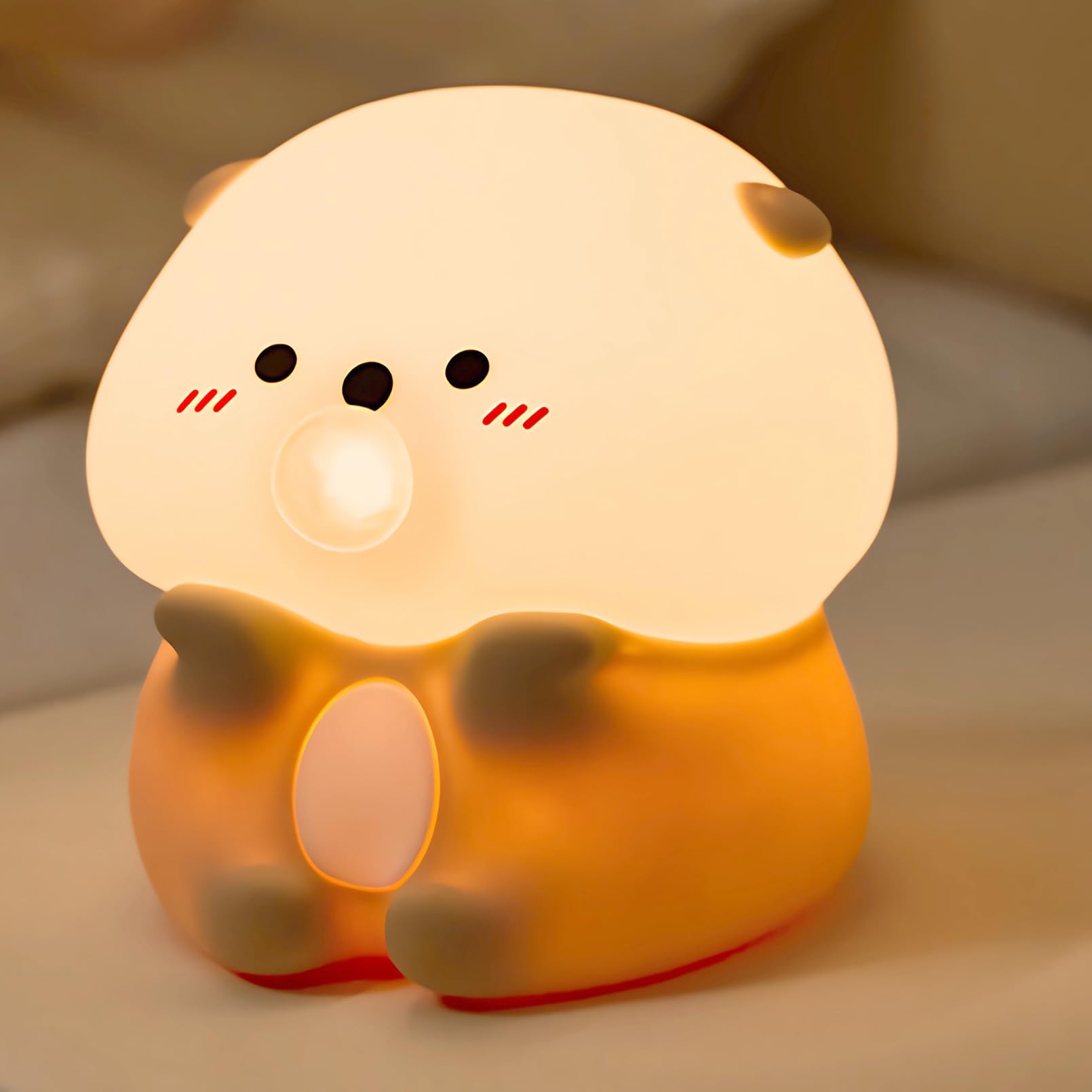 Gofuch Bubble Blowing Otter Night Light  3-Level Dimmable Usb Rechargeable Lamp With Timer  Soothing Animal Toy For Nursery Bedroom Dorm Decor  Gift For Boys Girls Teens mature-themeds
