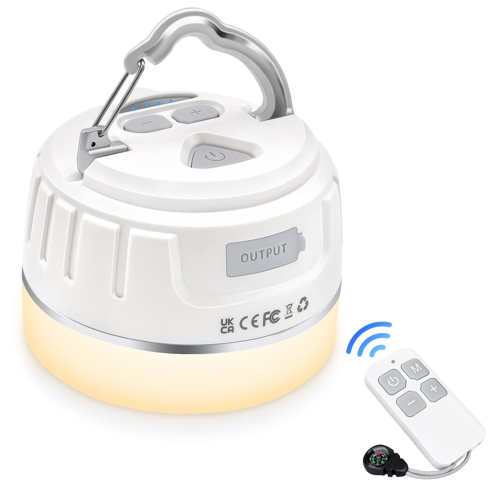 Sinvitron LED Camping Lantern - 1000LM, 150H Runtime, Rechargeable, Remote Control, 1 Pack, White, Model C5-P