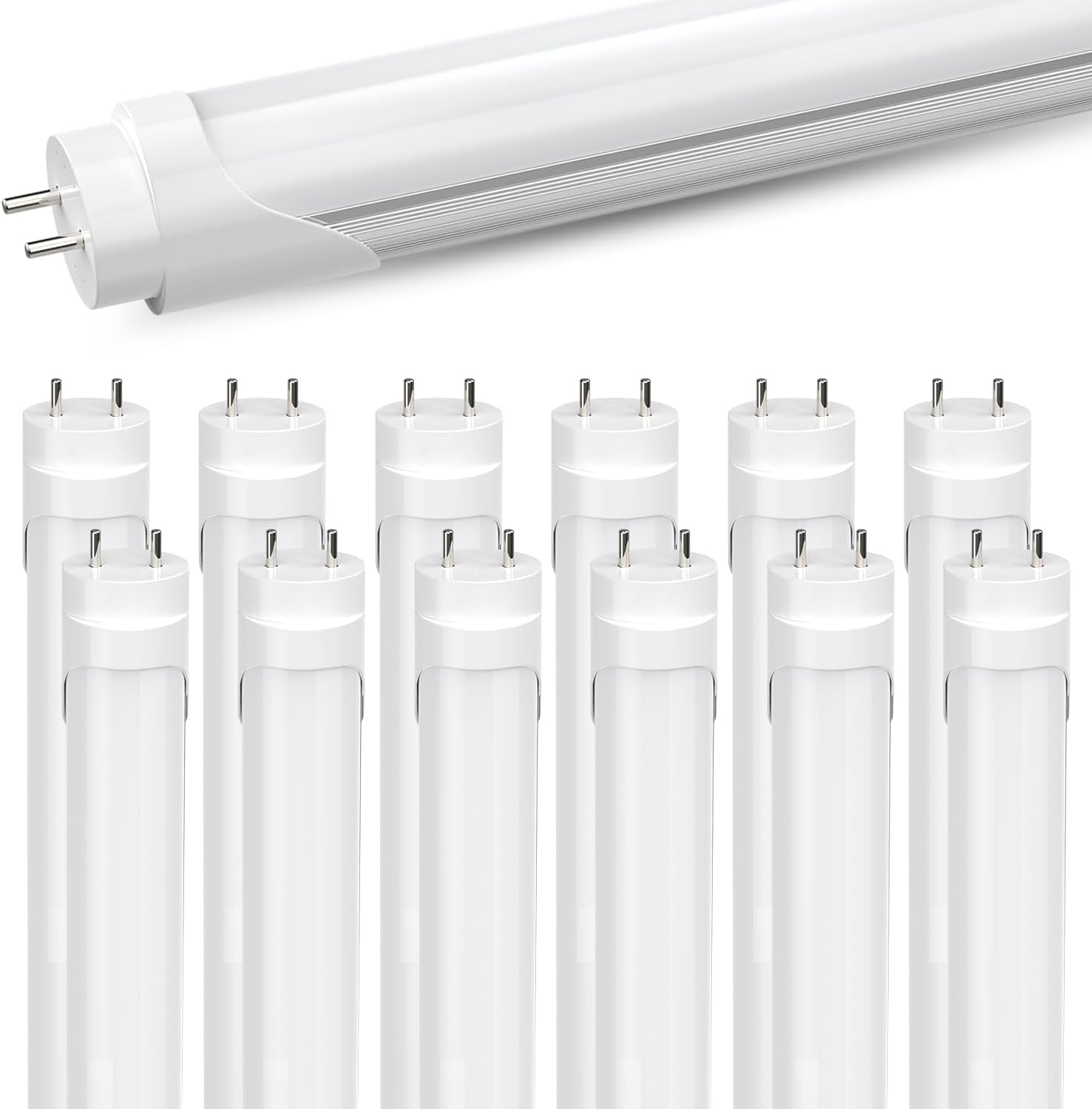 Jesled 4Ft Led T8 Type A+B Tube Lights, 24W(65W Equiv.), 3200Lm, 6000K, Single Or Double End Powered, Plug And Play Or Ballast B