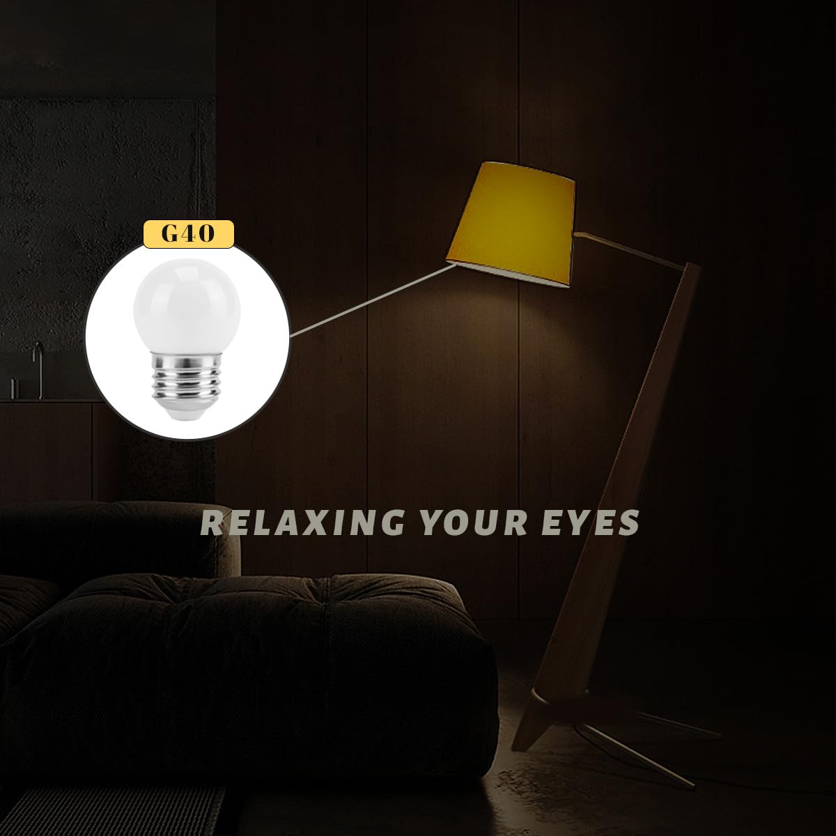 Kinur G40 Small Low Wattage Led Edison Bulb 2700K 2 Watt-15 Watt Equivalent, E26 Base Low Watt Soft Warm Light Bulbs For Healthy