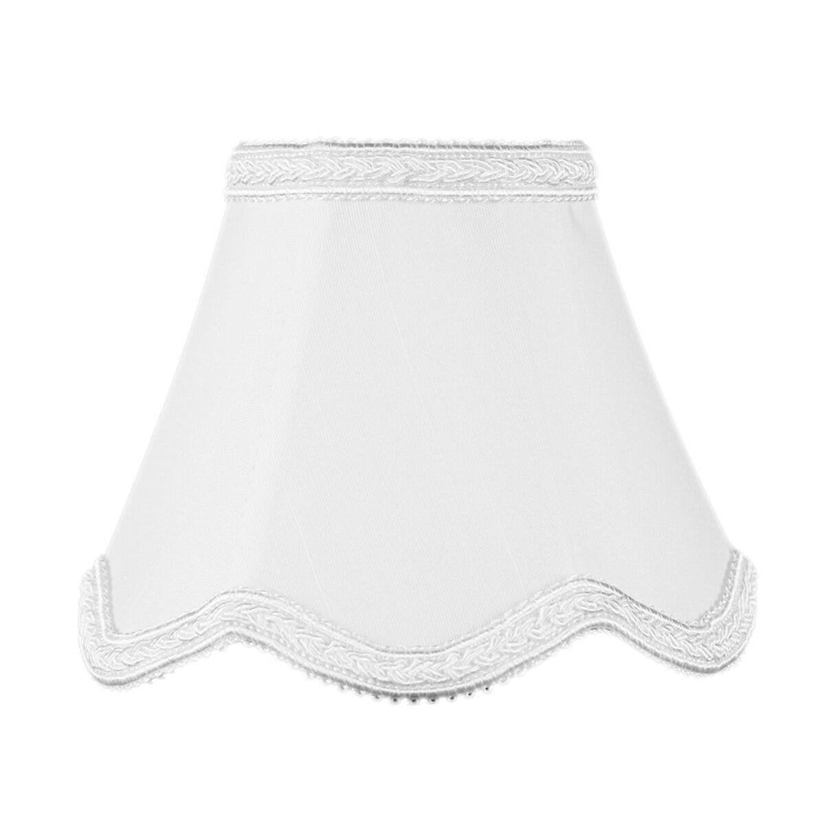 2.5x5x4 Down White Scallop Stretch Clip-on Candelabra Lampshade - Perfect for chandeliers  foyer lights  and wall sconces -small  white