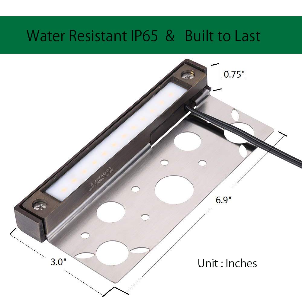 Arrownine Replaceable Hardscape Lighting Low Voltage 9-17V AC/DC,Brass Materials Heat Dissipation Warm White for Retaining Wall