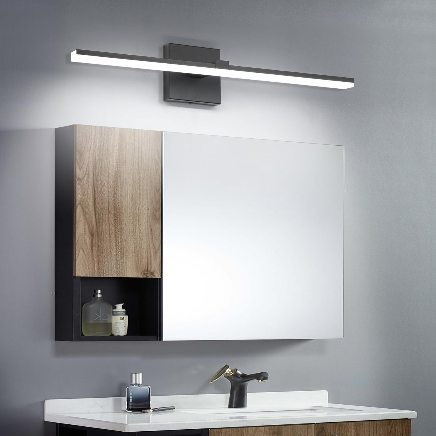 Zuzito Black Bathroom Light Fixtures - Modern Vanity Lights For Bathroom 24In - Led Bath Lights Bar 5Cct Dimmable