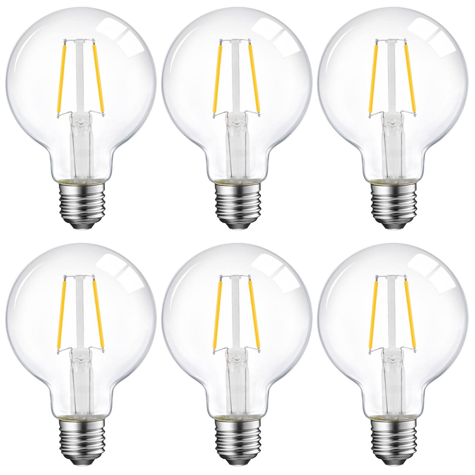 Energetic Smarter Lighting Dimmable Led Edison Light Bulb, G25 (G80) Globe Bulb, 60W Equivalent, 3000K Warm White, Christmas Lig