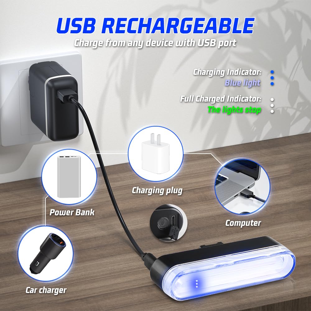 Bike Tail Light, KaiDengZhe 2025 New RGB LED Bicycle Rear Light USB Rechargeable Rainbow Wireless Remote Control 7 Colors 14 Mod