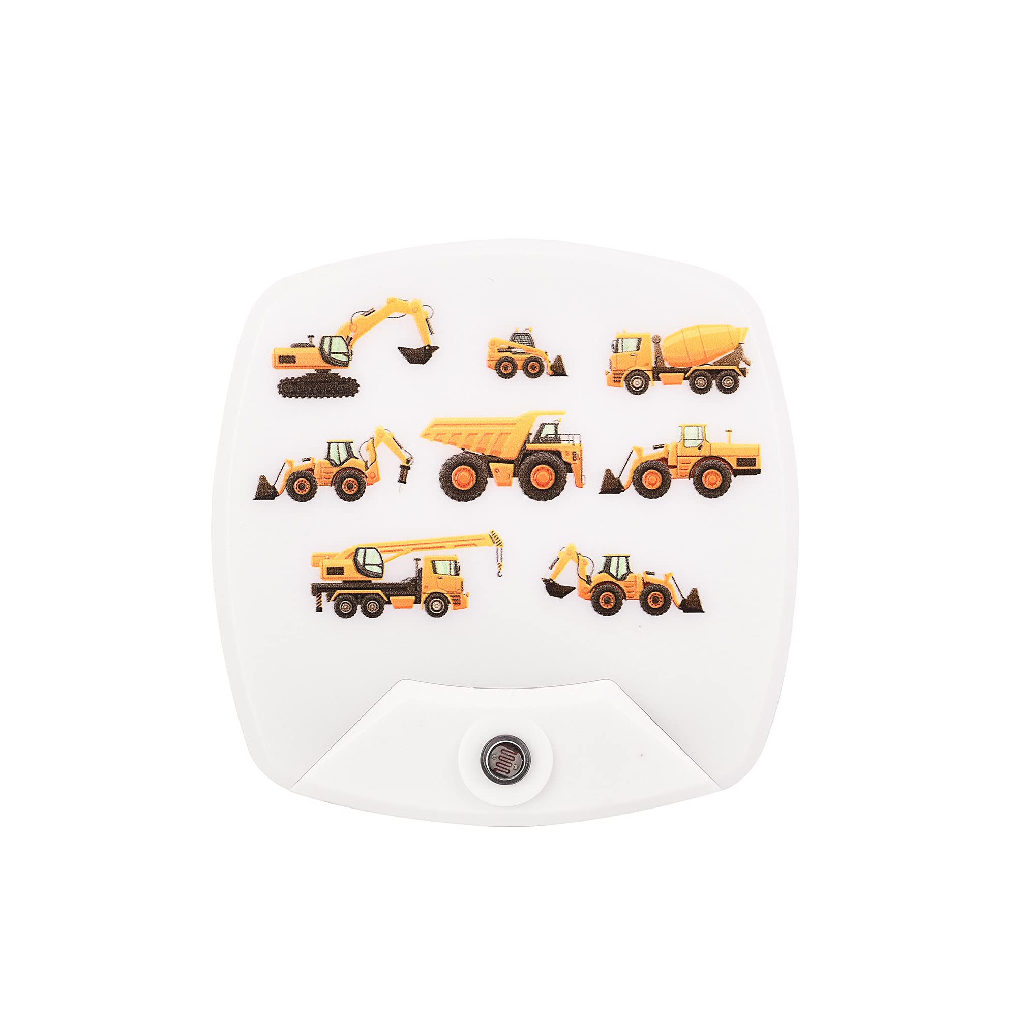 2 Pack - Cartoon Engineering Vehicle LED Plug-in Night Light for Kids - Wall Lamp Take Good Care Children Sleep Light Sensor Aut