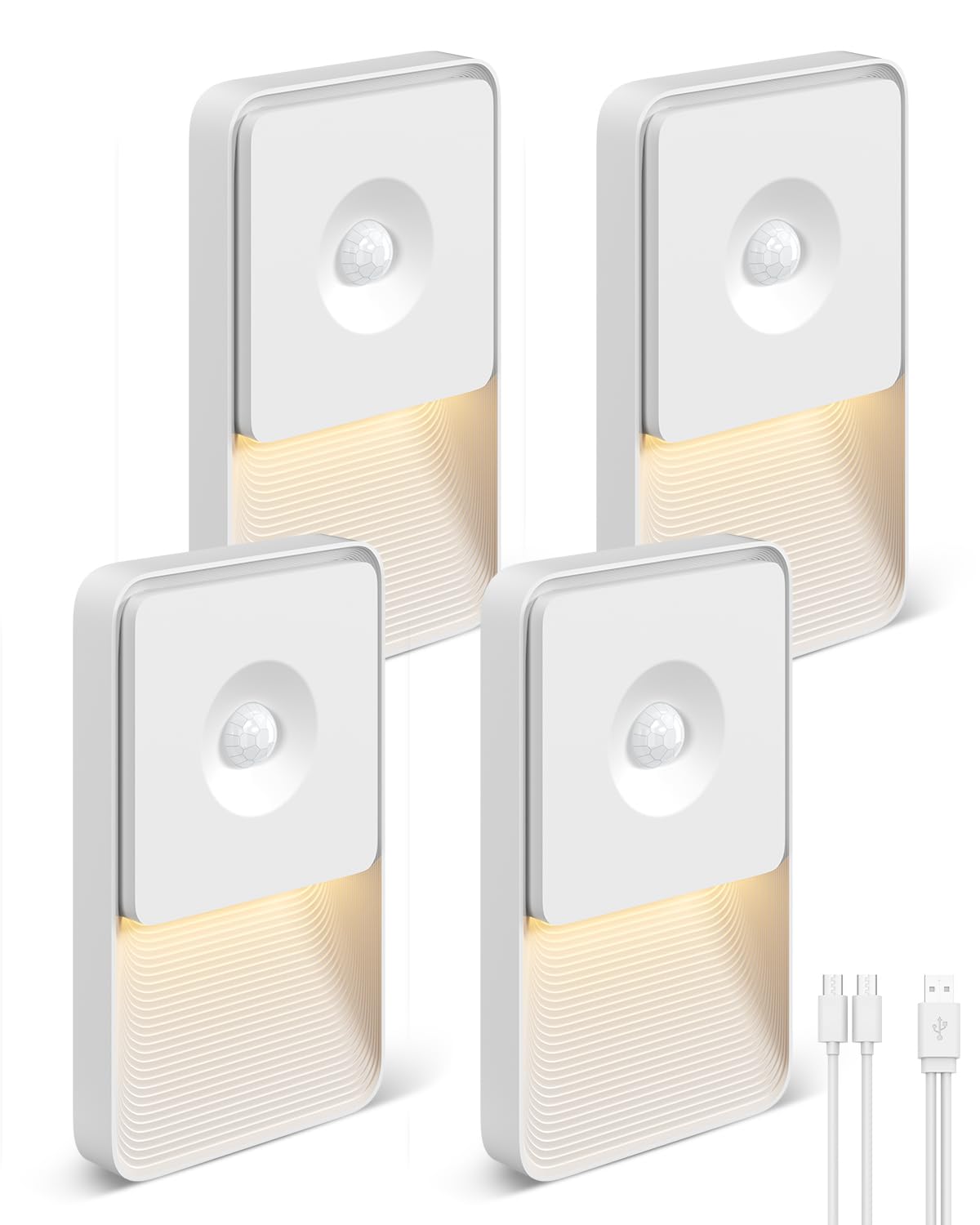 GOODEA Rechargeable Motion Sensor Night Lights for Stairs, Magnetic Stair Lights Indoor, Warm Dimmable Night Light for Hallway,B