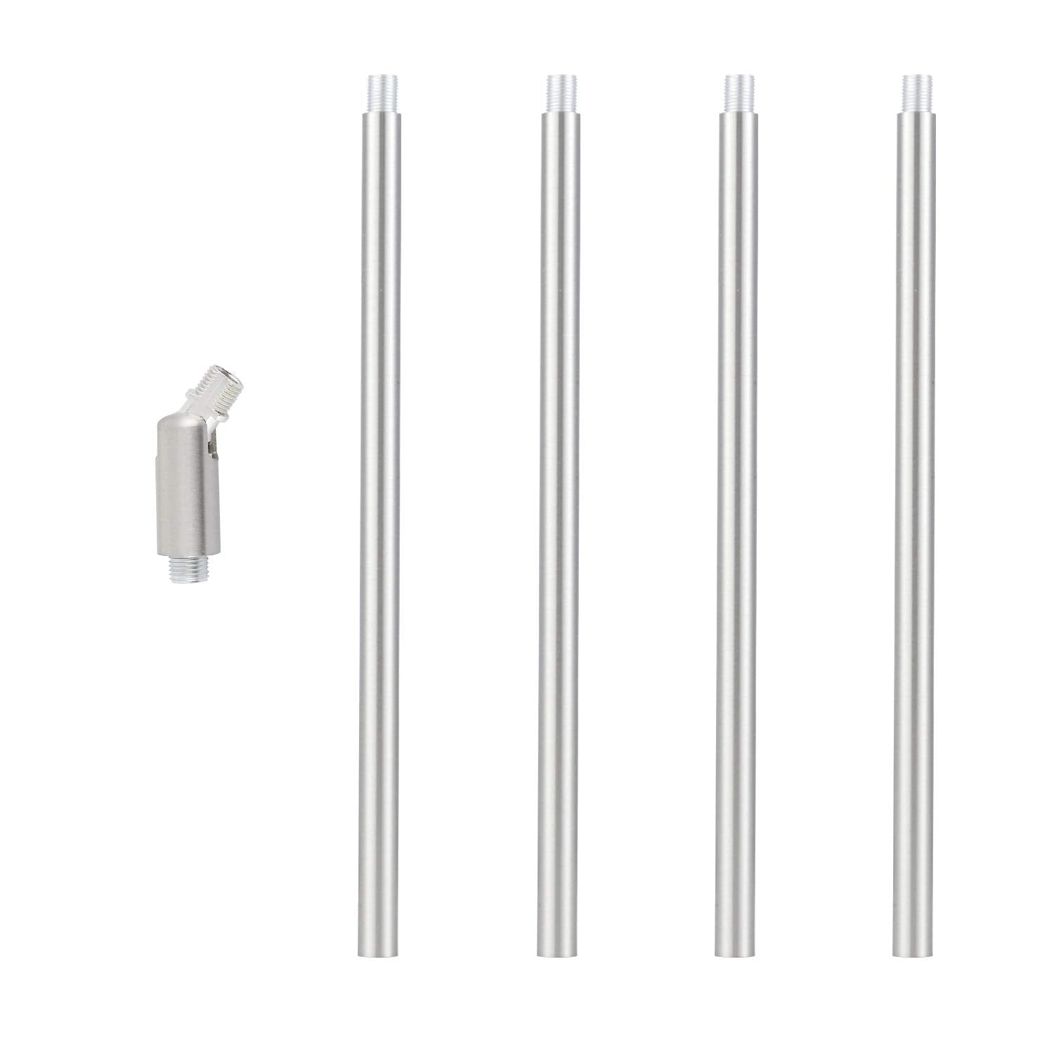 SHENGQINGTOP M10 Threaded Extension Rod with Sloped Ceiling Adapter Kits for Pendant Light, Island Lighting, Brushed Nickel