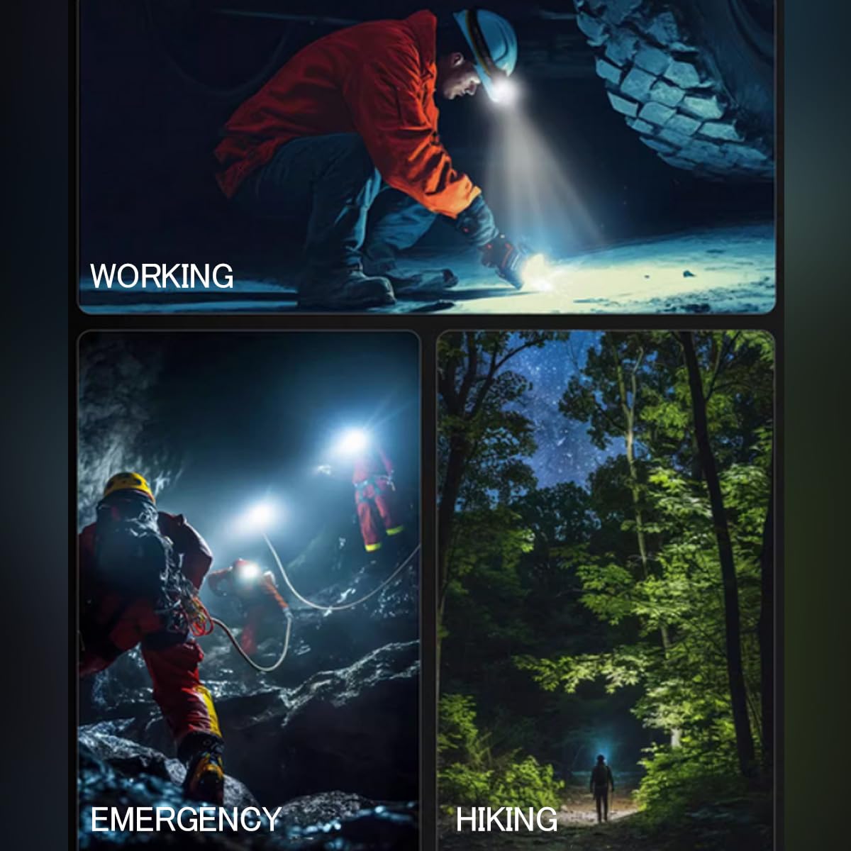 2 Pcs Rechargeable LED Work Light BBQ Grilling Accessories with Magnetic Base, 180 Rotate Mechanic Grill Light for Car Repair, E