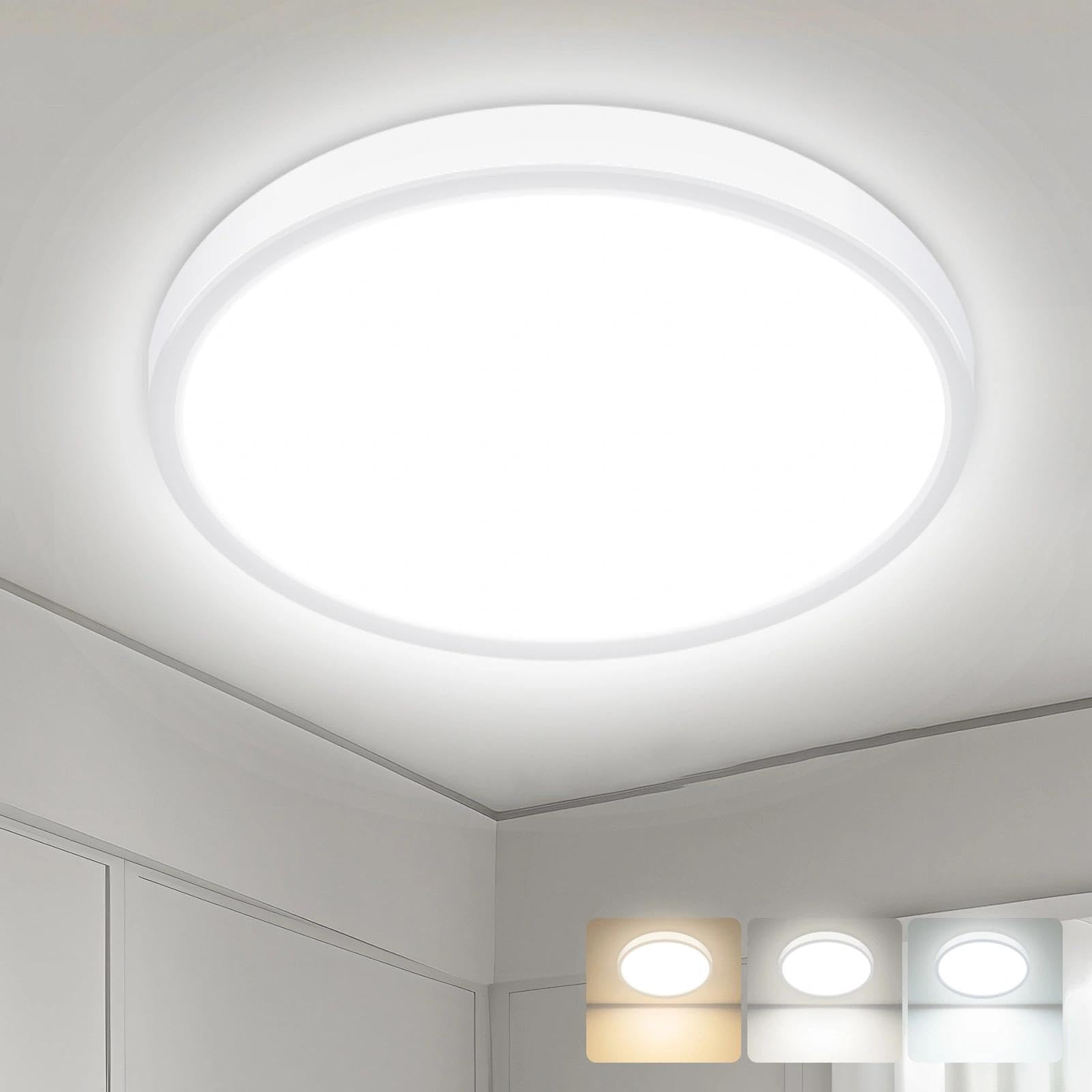 hepside 15.8INCH Big Dimmable Flush Mount Ceiling Light Fixture White  3CCT 3000/4500/6000K Ceiling Lamp  36W 3600LM Super Bright Low Profile Light for Bedroom  Kitchen  Bathroom  Hallway