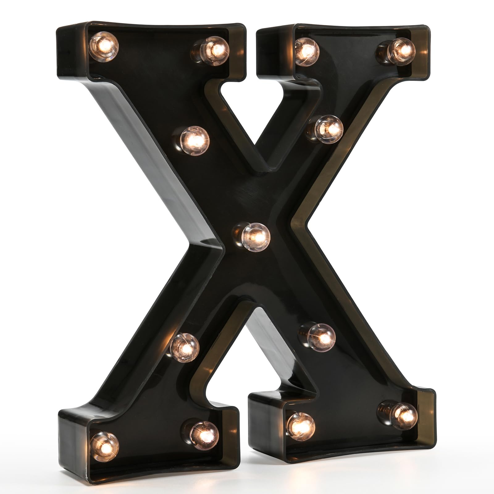 OYCBUZO LED Marquee Letter Sign, Black Plastic, Model MDLP-BL-21, Decorative Night Light for Home, Bar, Party, Wedding, Christmas