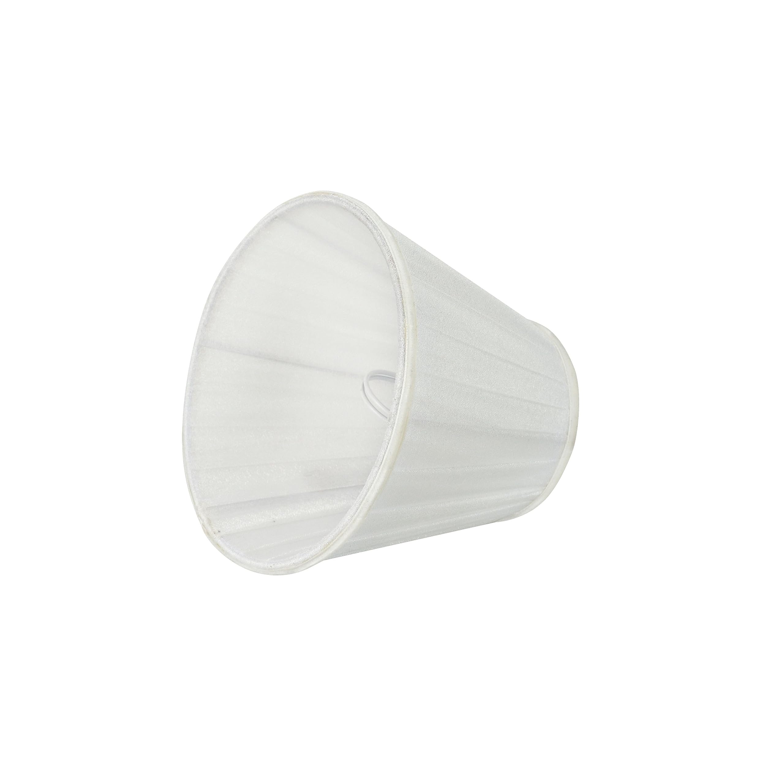 Aspen Creative 33112-6B Small Pleated Empire Shape Chandelier Clip-On Lamp Shade, White, 3'' Top X 5'' Bottom X 4-1/4'' Slant, 6