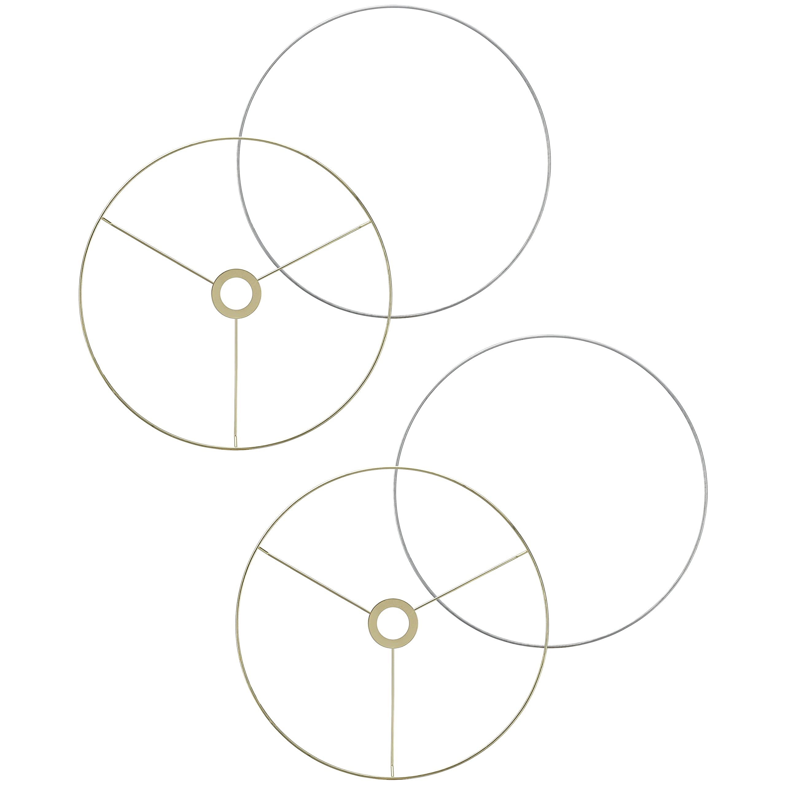 Aspen Creative 20108-12 Metal DIY Pendant Light Shade, European Style Uno 42mm Fitter, Top Ring-Brass Plated/Bottom Ring-Galvani