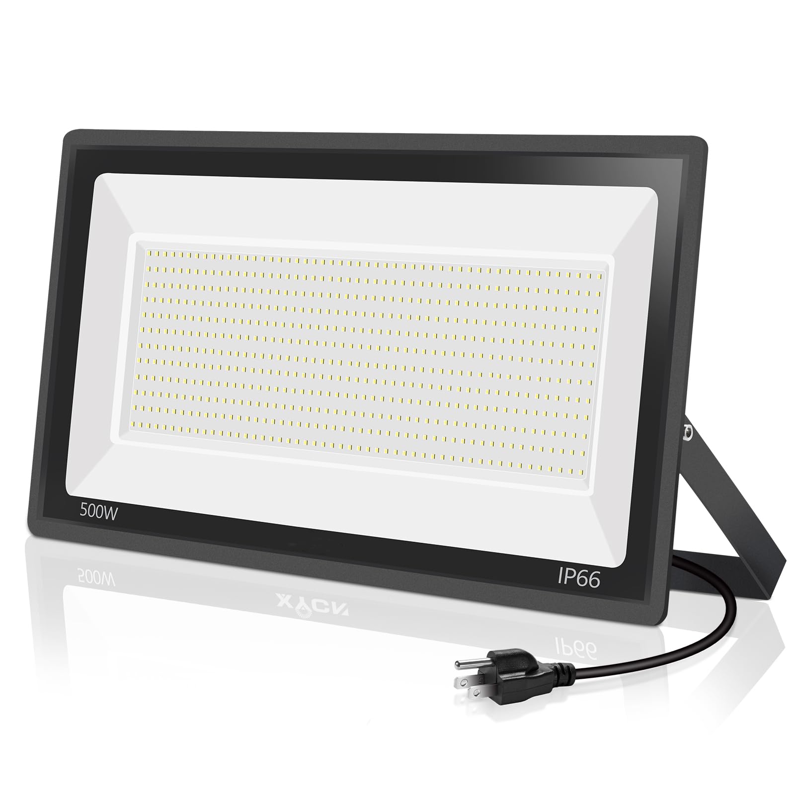 Yanycn 500W Led Flood Light Outdoor,2750W Equivalent Super Bright Floodlight With Plug,58600Lm 5000K Daylight White Ip66 Waterproof Commercial Lighting For Sports Fields,Counts,Arena,Stadium