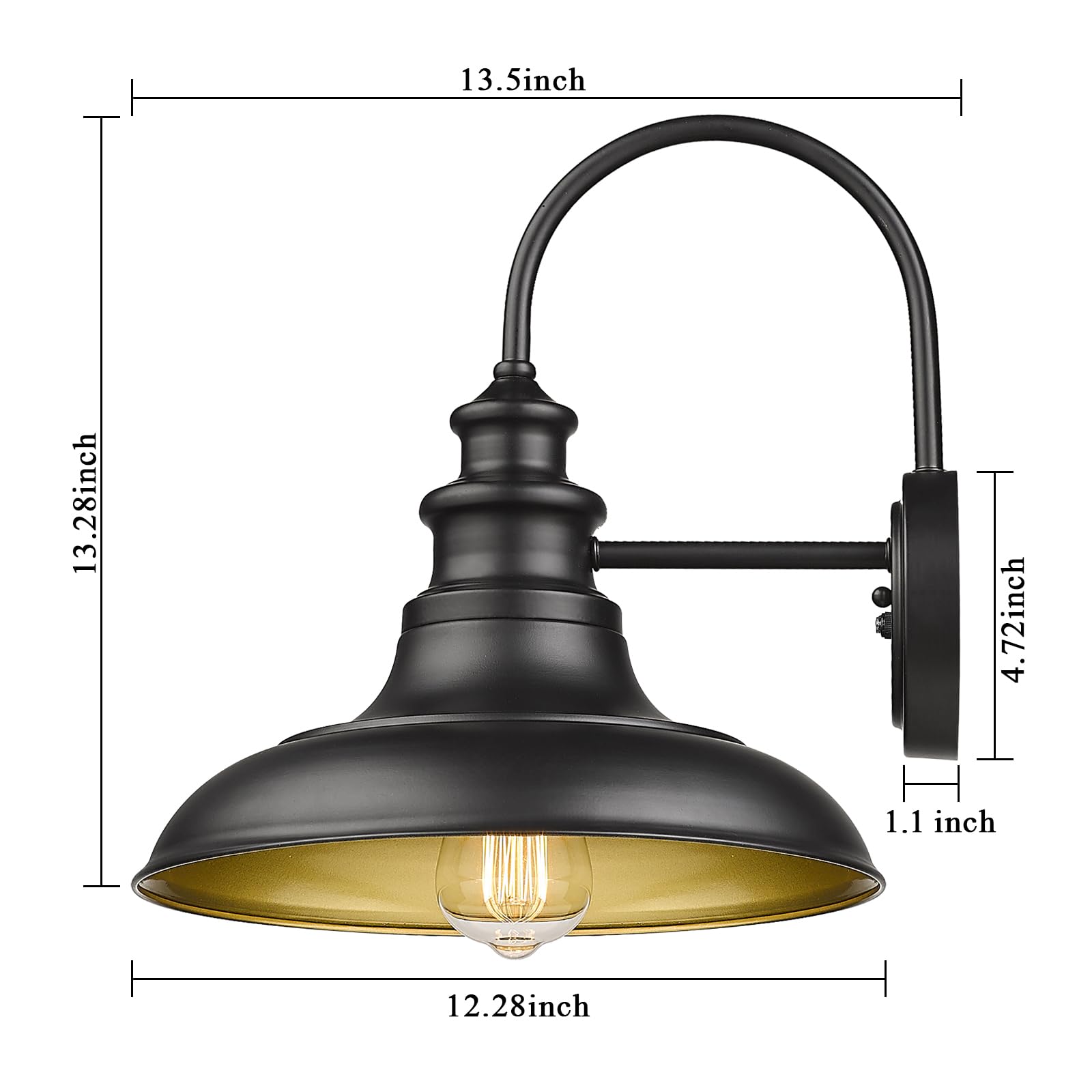 Dusk To Dawn Sensor Outdoor Barn Light Fixtures Outdoor Wall Sconces Farmhouse Wall Mount Lights Exterior Gooseneck Light Fixtur