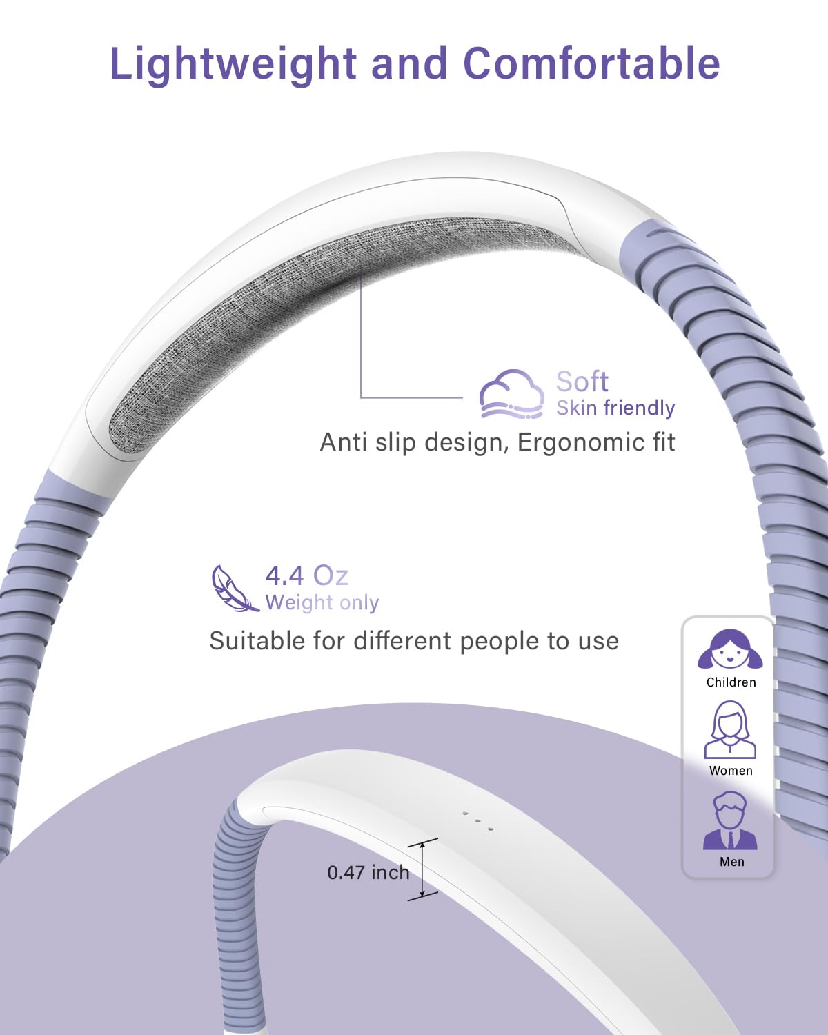 Vekkia Led Neck Reading Light Rechargeable, Book Light For Reading In Bed, 3 Colors & 5 Brightness Adjustable, Long Lasting. Gre