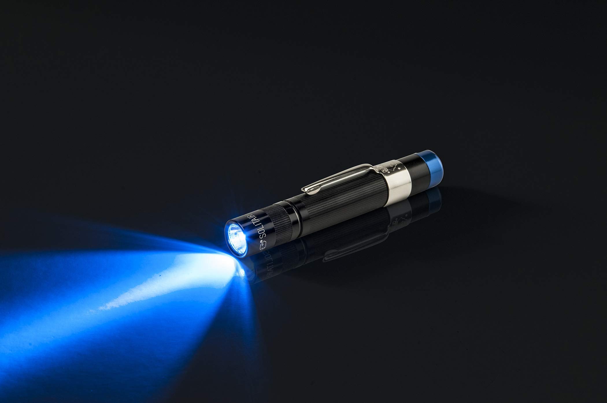 Maglite, Solitaire Spectrum Series Led Flashlight, Aaa, Black Body, Blue Led Light