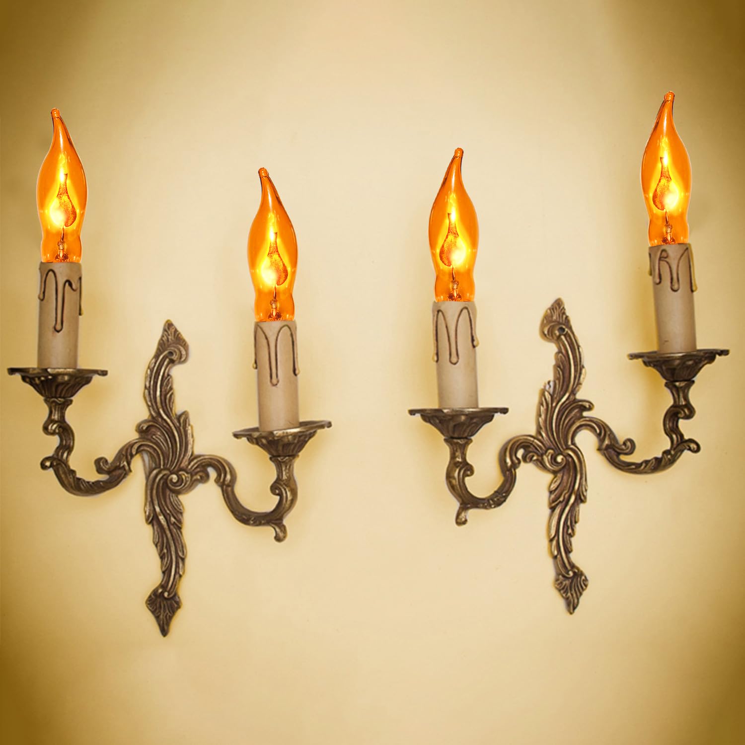 12 Pack C7 Orange Flickering Flame Light Bulbs, 1W 120V E12 Flame Replacement Bulbs For String Lights, Great For Indoor Outdoor