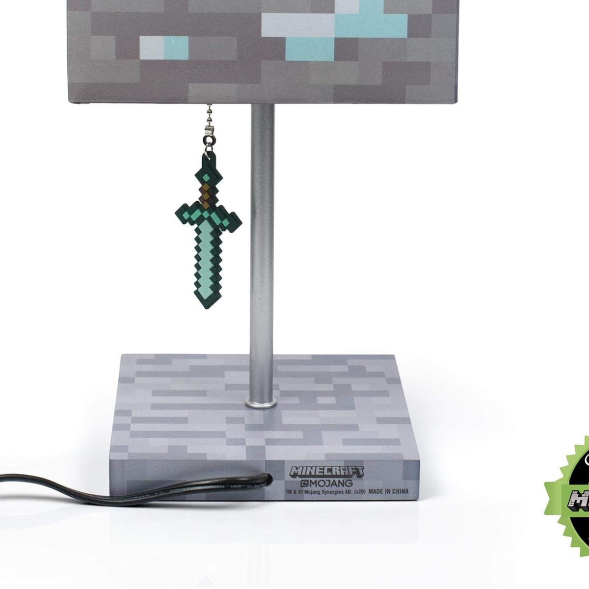 Minecraft Diamond Ore Block LED Lamp w/ 3D Diamond Sword Puller | 14 ...