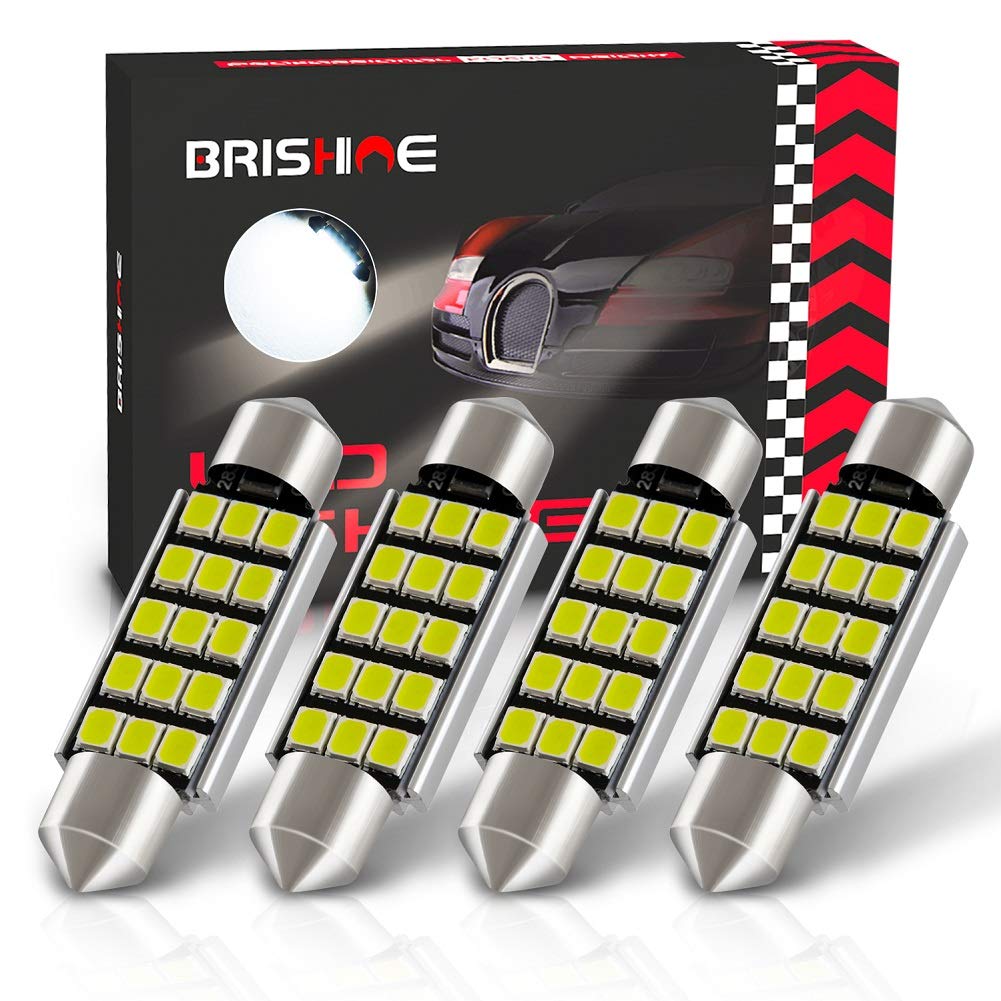 Brishine 4Pcs 578 211-2 Led Bulbs, Super Bright Canbus Error Free 41Mm 42Mm 1.72    Festoon 212-2 569 Led Bulbs For Interior Dom