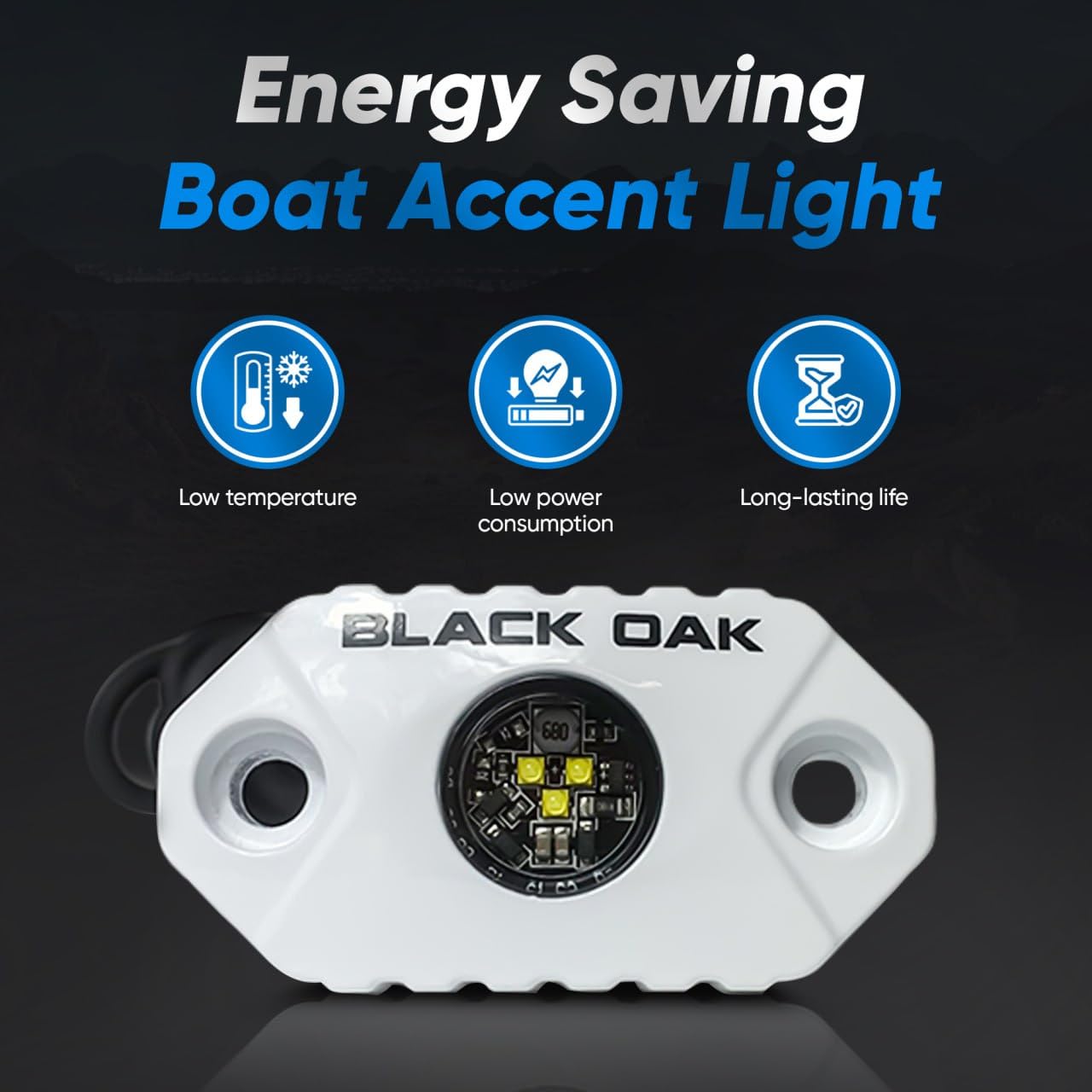 Black Oak Led Marine Led Boat Light Marine Accent Lights, Fishing Lights, Boat Courtesy Lights, Deck Lights Dimmable White Lights – Boat Lighting For Fishing, Pontoon, Yacht, Sailboat (1 Pack)